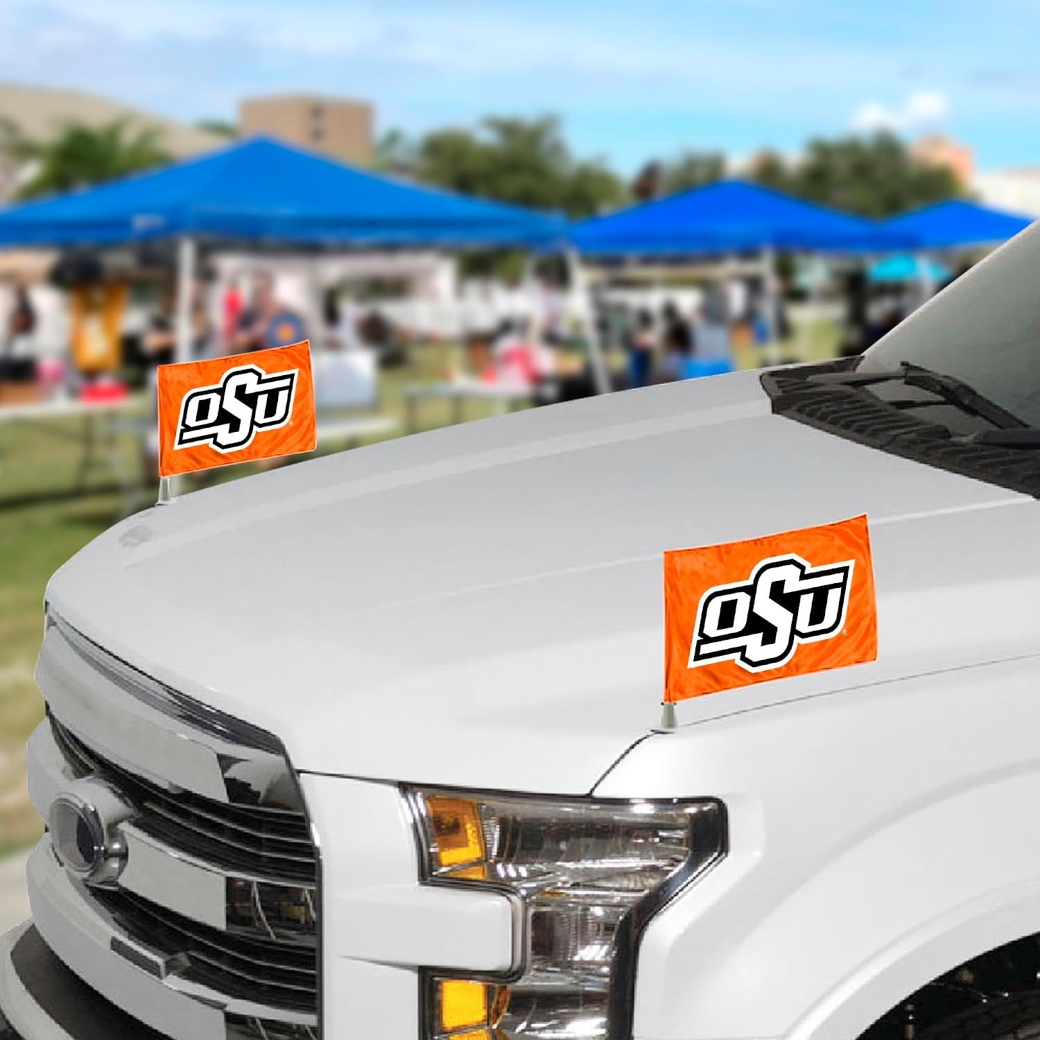 Oklahoma State University OSU Cowboys Car Flag Set, Ambassador Style, 4x6 Inch Double Sided Flags, Set of 2, Officially Licensed