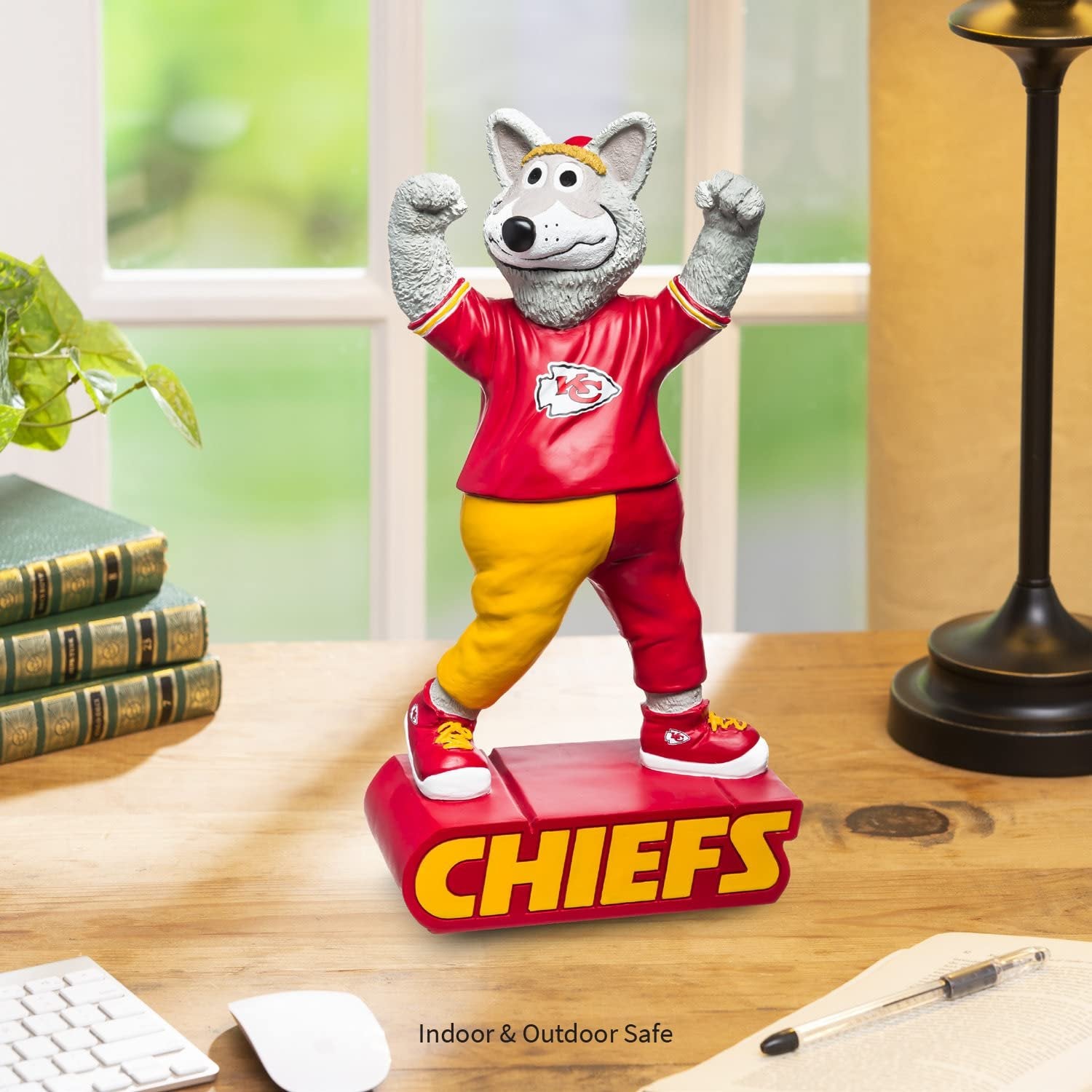 Kansas City Chiefs Team Mascot Garden Statue, Hand Painted Resin, 12 Inch, Indoor Outdoor Decorative Sports Mascot, Officially Licensed