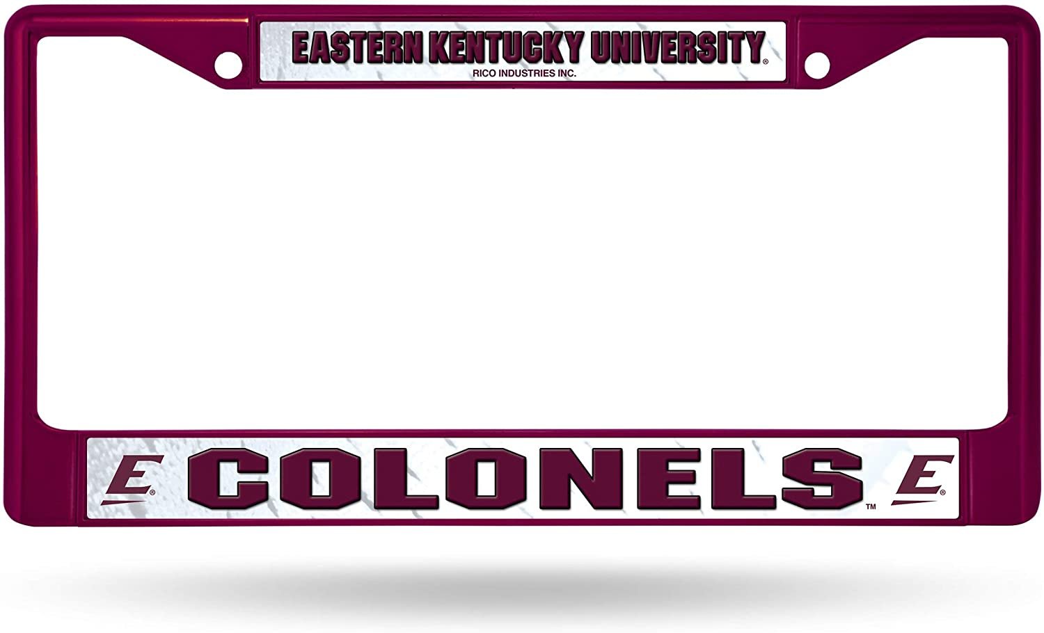 Eastern Kentucky University Colonels Premium Metal License Plate Frame Chrome Tag Cover, 12x6 Inch