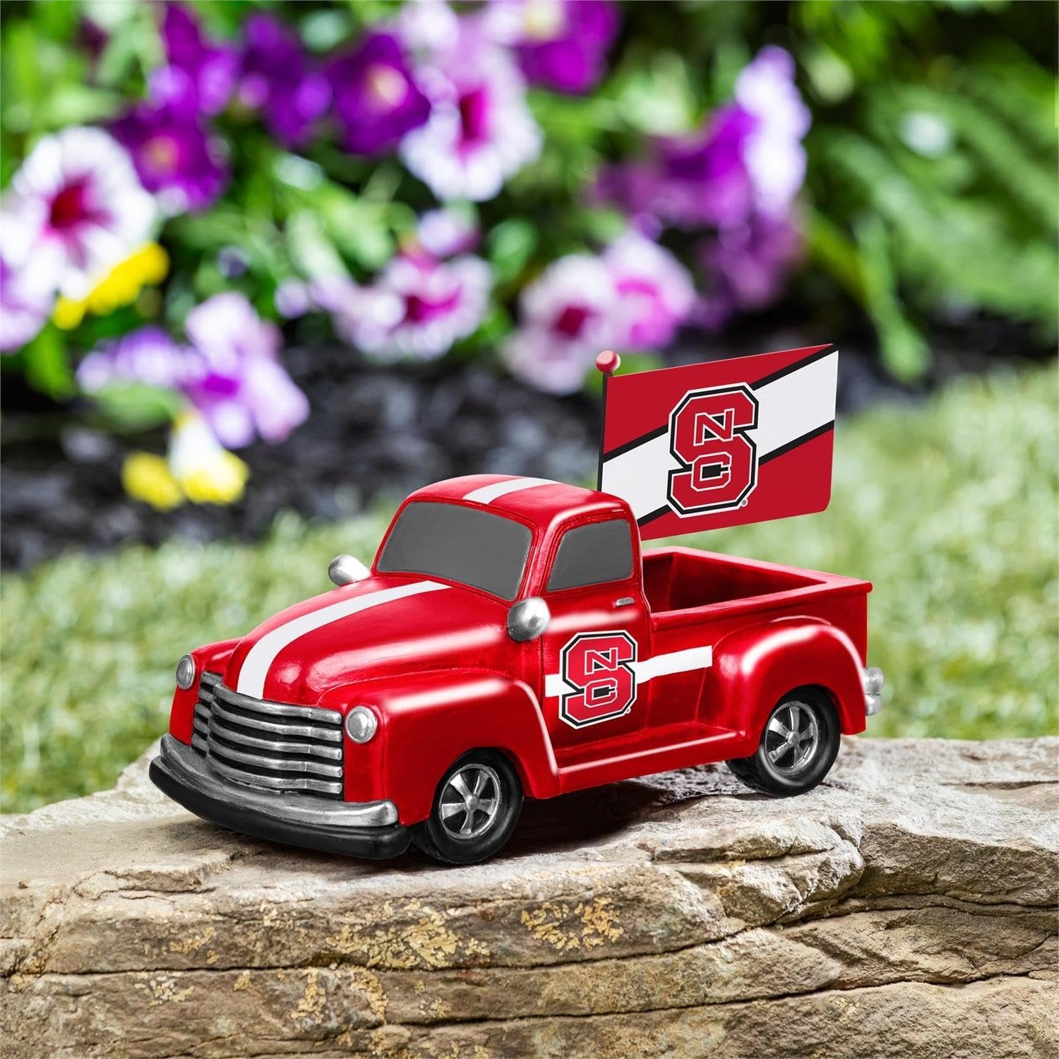 North Carolina State University Wolfpack 9 Inch Metal Rally Truck Statue, Outdoor Garden or Indoor Fan Decor, Sports Fan Collectible Figurine, Officially Licensed