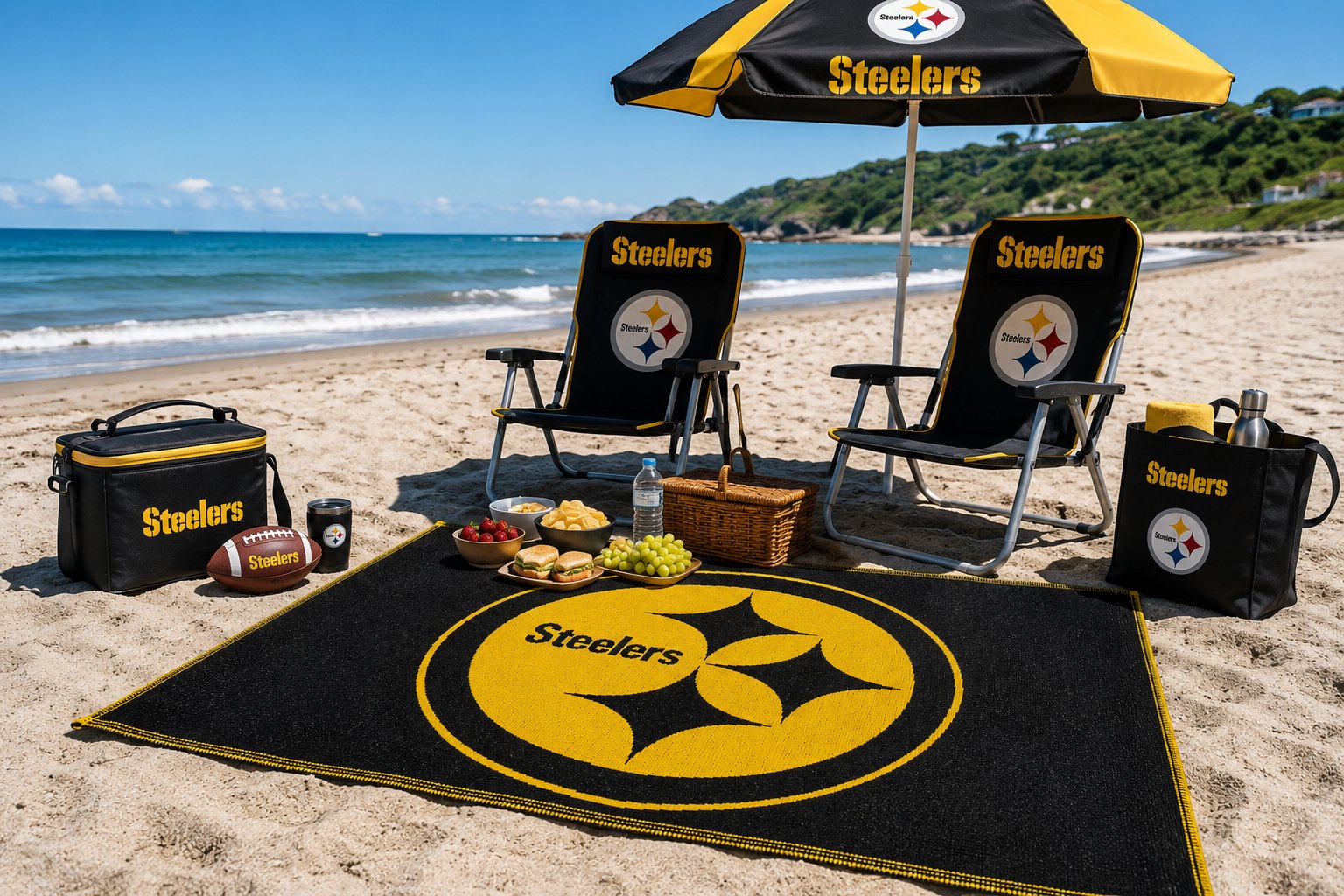 Pittsburgh Steelers 4x6 Feet Outdoor Mat Rug, Perfect for Tailgating, Picnic, Man Cave, Officially Licensed