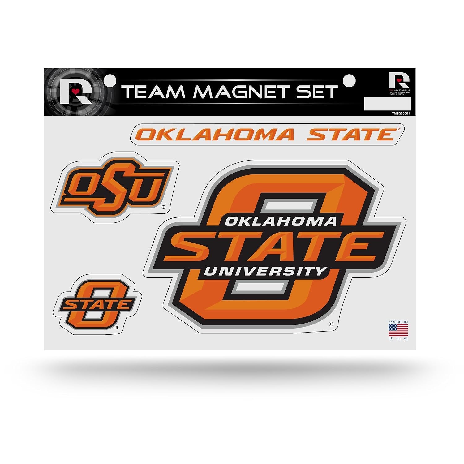 Oklahoma State University Cowboys Team Magnet Set, Die Cut, 8.5x11 Inch, Heavy Duty for Home or Auto Use, Officially Licensed, Made in the USA