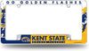 Kent State University Golden Flashes Metal License Plate Frame Chrome Tag Cover All Over Design 6x12 Inch