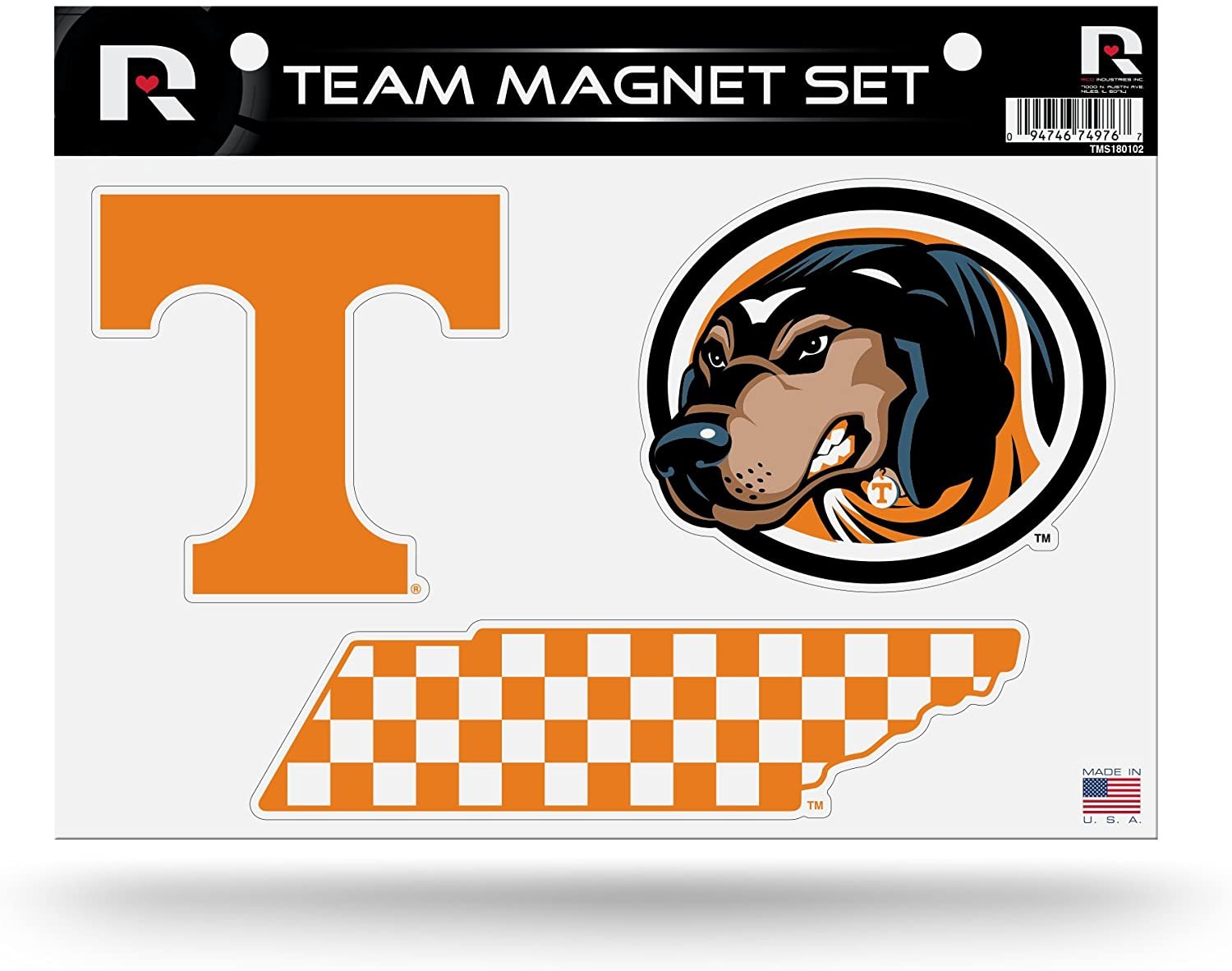 Tennessee Volunteers University of Multi Magnet Sheet Shape Cut 8x11 Inch