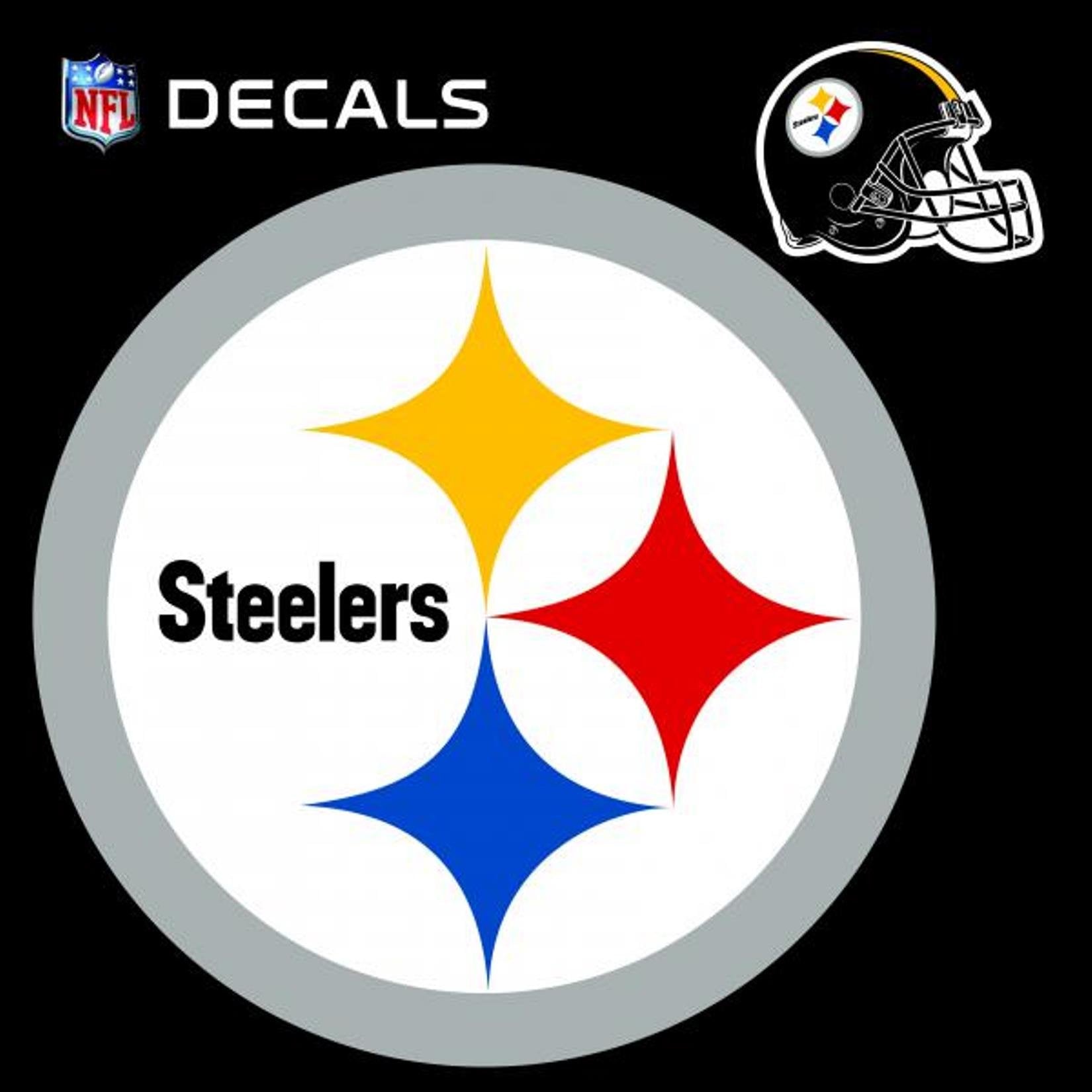 Pittsburgh Steelers 12" Logo Sticker, Bonus Decal, Flat Vinyl, Reusable Repositionable, Auto Home, Peel & Stick Application, Officially Licensed
