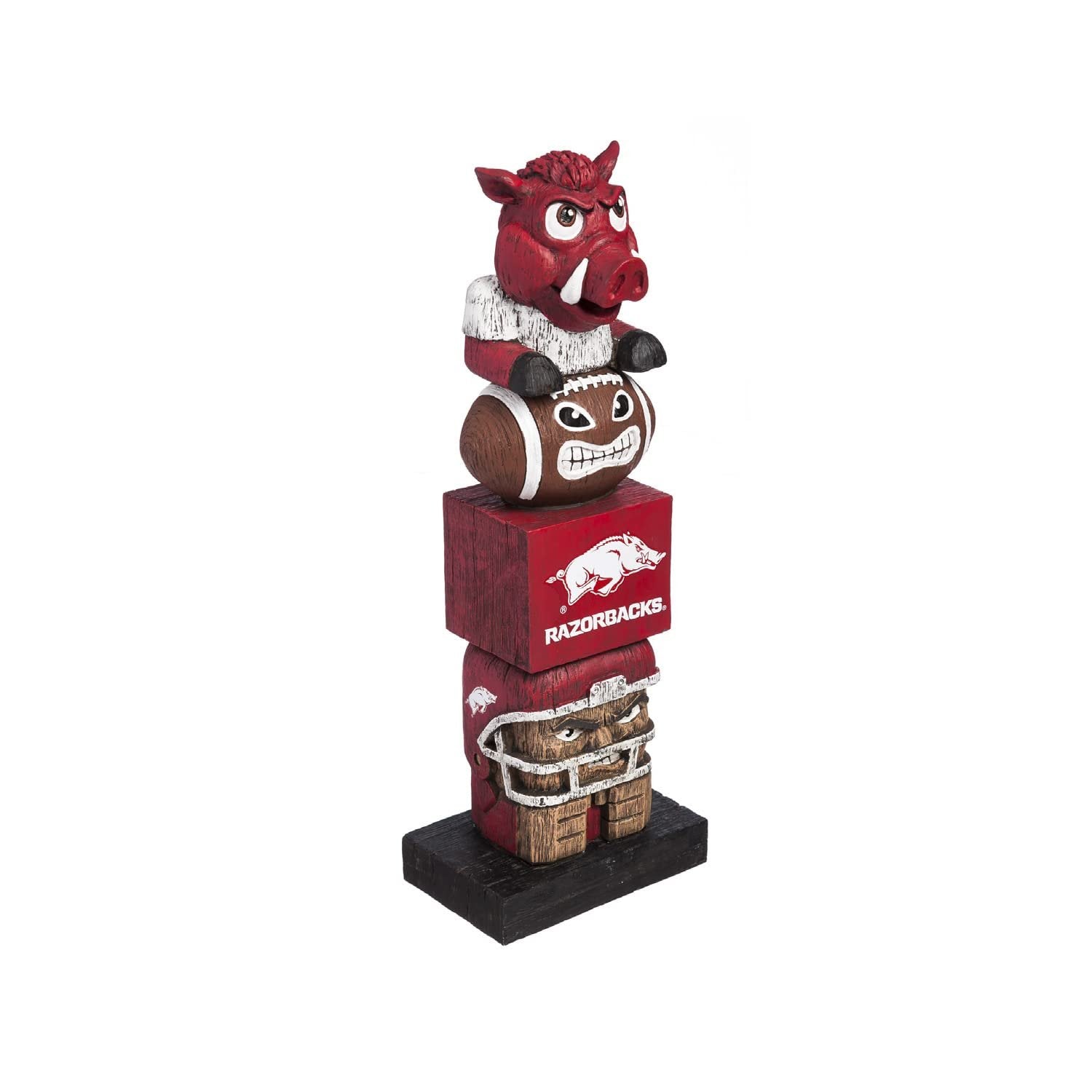 University of Arkansas Razorbacks Tiki Totem Garden Statue, Hand Painted Resin, 16 Inch, Indoor Outdoor Decor, Officially Licensed