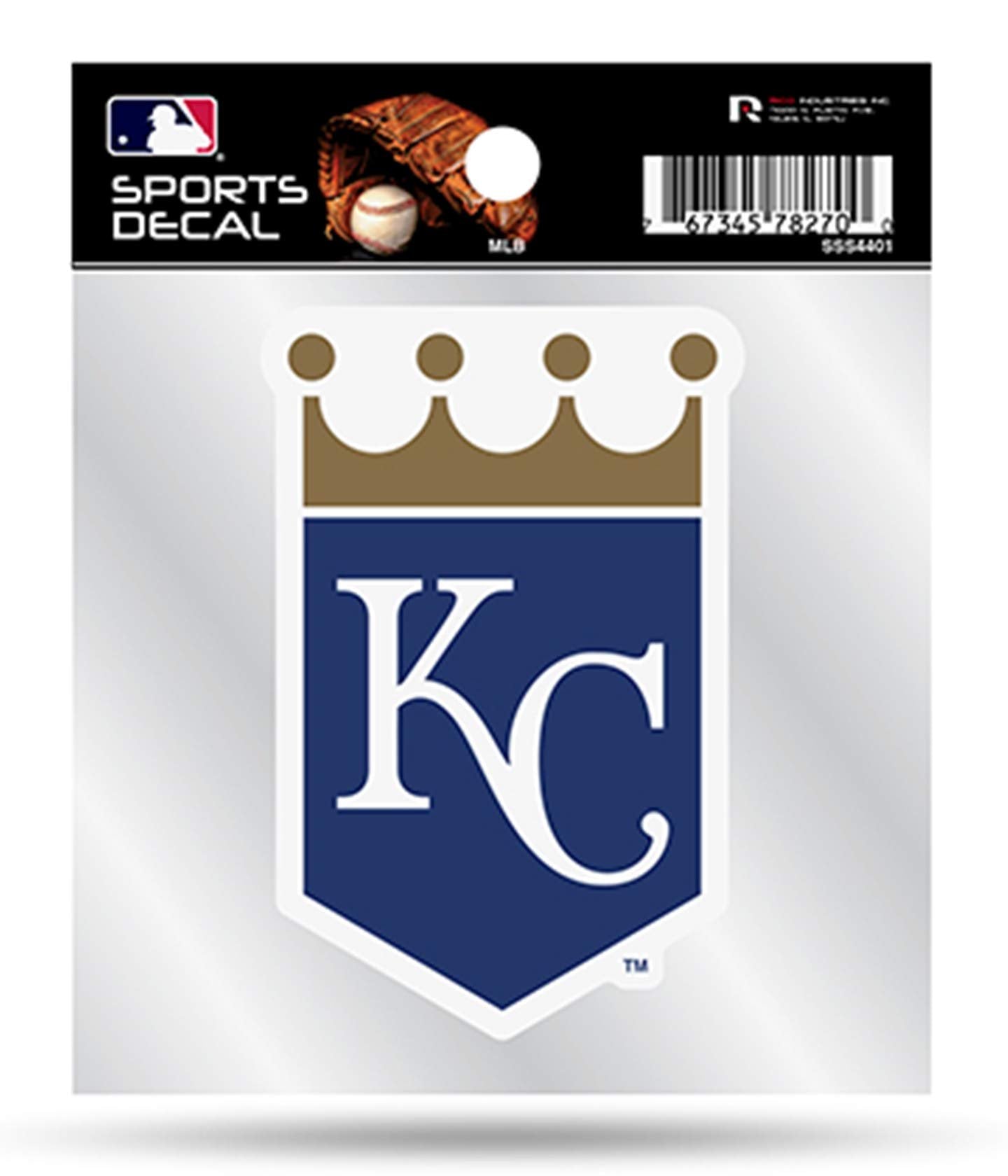 Kansas City Royals 4x4 Inch Die Cut Decal Sticker, Primary Logo, Clear Backing, Officially Licensed