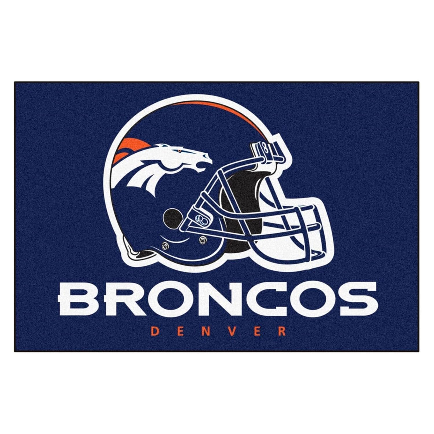 Denver Broncos Floor Mat Area Rug, 20x30 Inch, Nylon, Anti-Skid Backing, Officially Licensed