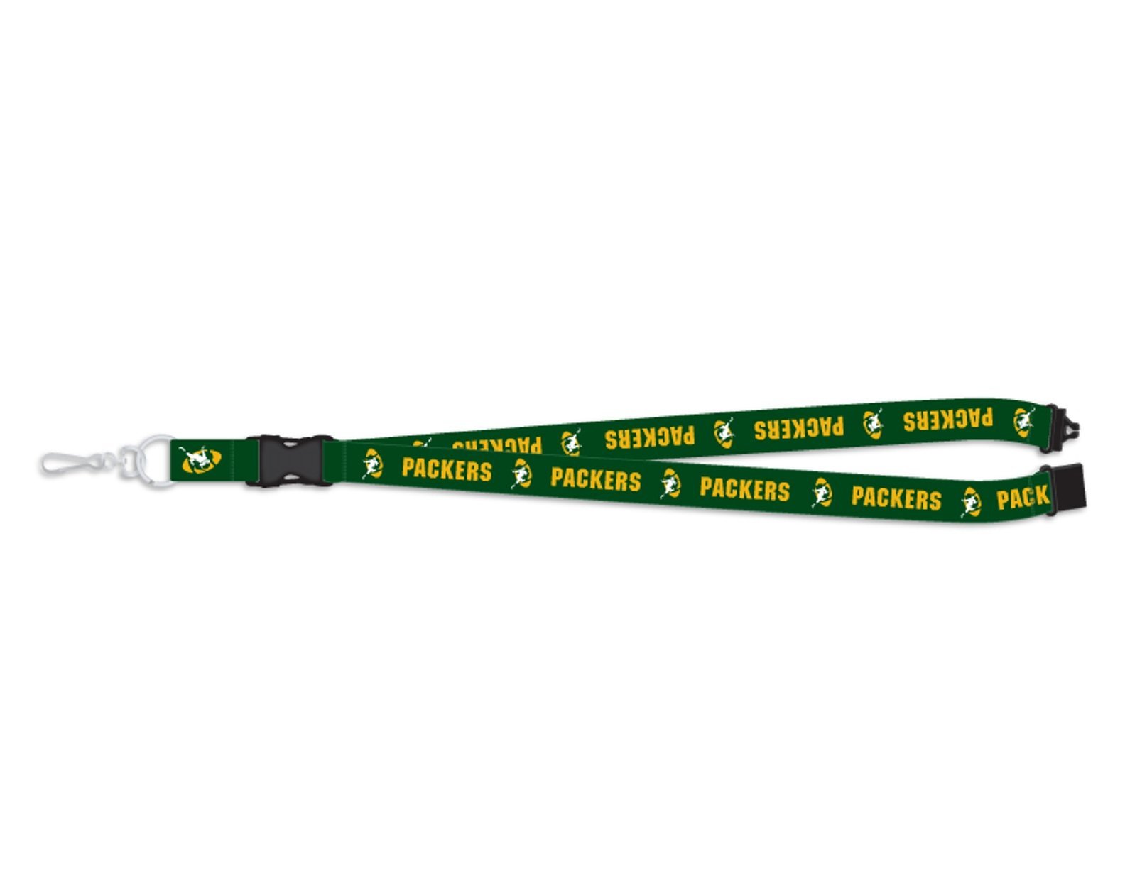 Pro Specialties Group Green Bay Packers Throwback Retro Deluxe 2-Sided Lanyard Breakaway Clip Football