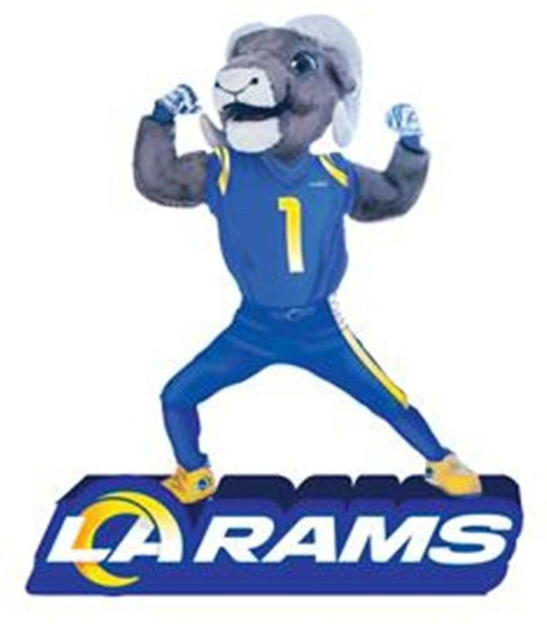Los Angeles Rams Team Mascot Garden Statue, Hand Painted Resin, 12 Inch, Indoor Outdoor Decorative Sports Mascot, Officially Licensed