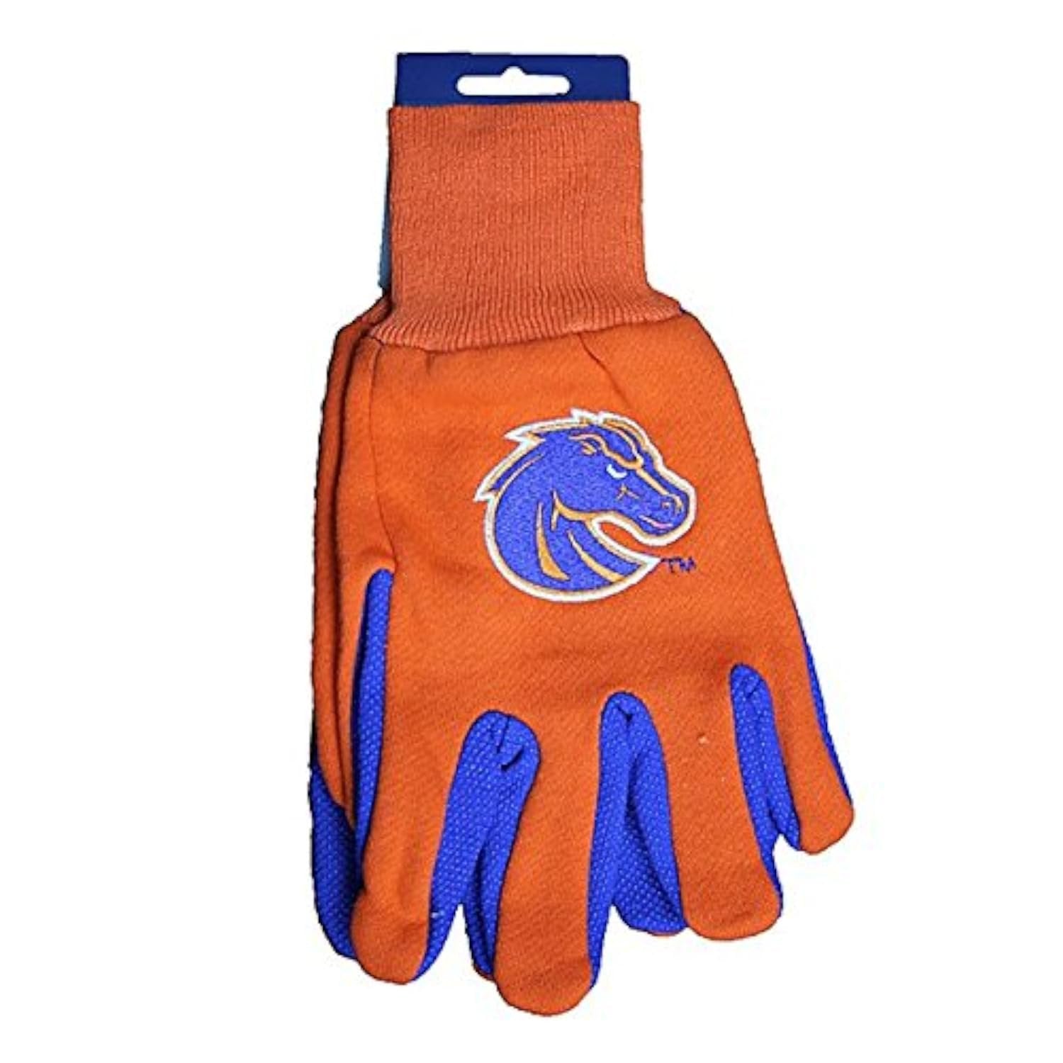 Boise State University Broncos Utility Gloves, Two-Tone, Rubber Gripper Design, One Size, Officially Licensed