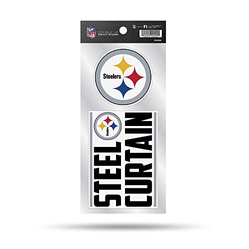 Pittsburgh Steelers 2-Piece Double Up Die Cut Sticker Decal Sheet, 4x9 Inch, Officially Licensed