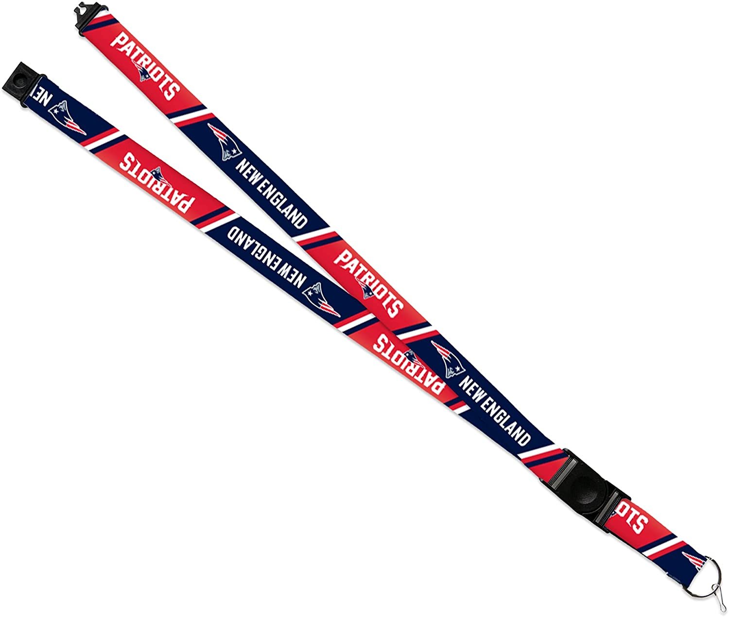 New England Patriots Lanyard Keychain Double Sided Breakaway Safety Design Adult 18 Inch
