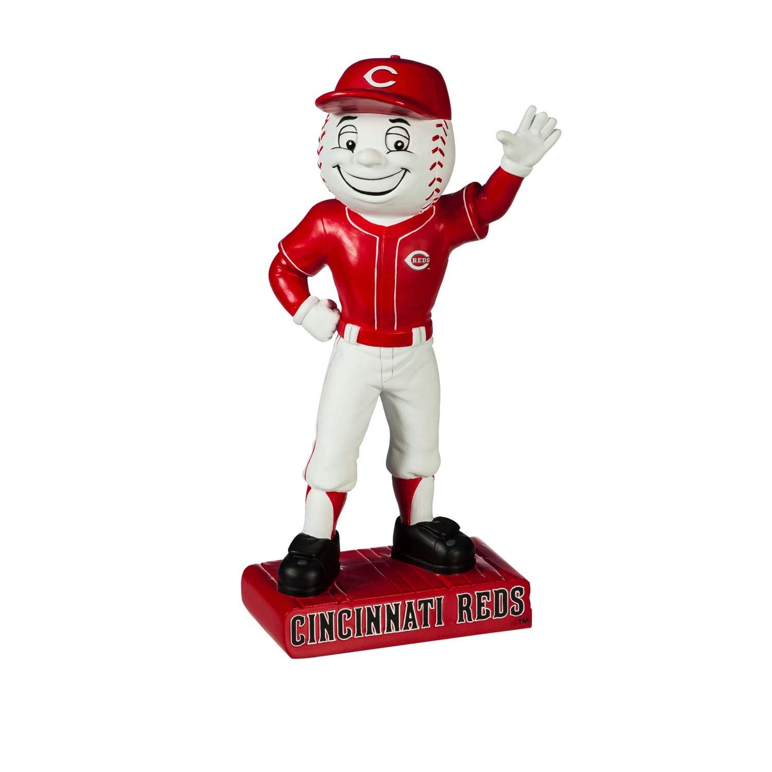 Cincinnati Reds Team Mascot Garden Statue, Hand Painted Resin, 12 Inch, Indoor Outdoor Decorative Sports Mascot, Officially Licensed