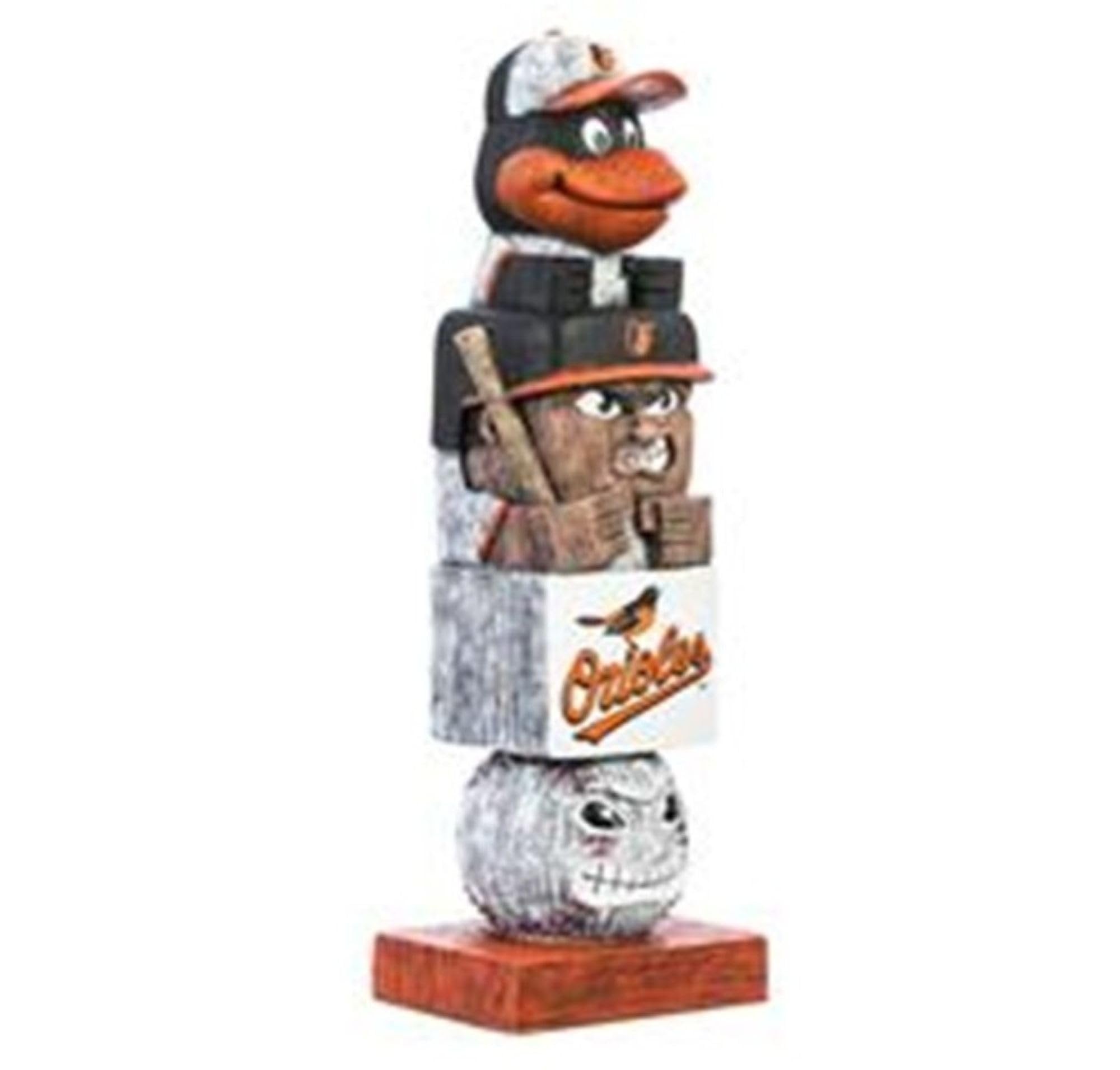 Baltimore Orioles Team Garden Statue Tiki Tiki Totem, Hand Crafted Resin, 16 Inch Tall, Indoor Outdoor Decorative Mascot Figure, Officially Licensed