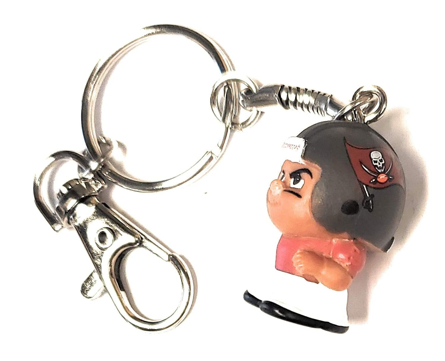 Tampa Bay Buccaneers Keychain Carabiner, 1 Inch Teeny Mate Player, Officially Licensed
