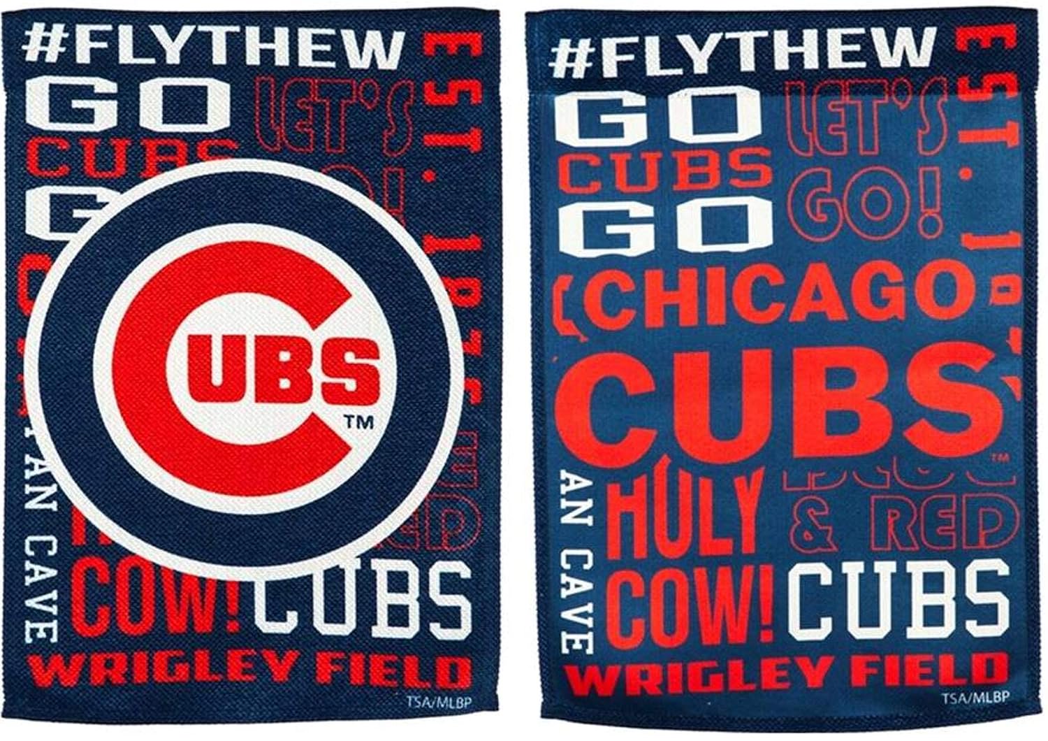 Chicago Cubs Premium Double Sided Vertical House Banner Flag, Fan Rules Design, Linen, 28x44 Inch, Officially Licensed