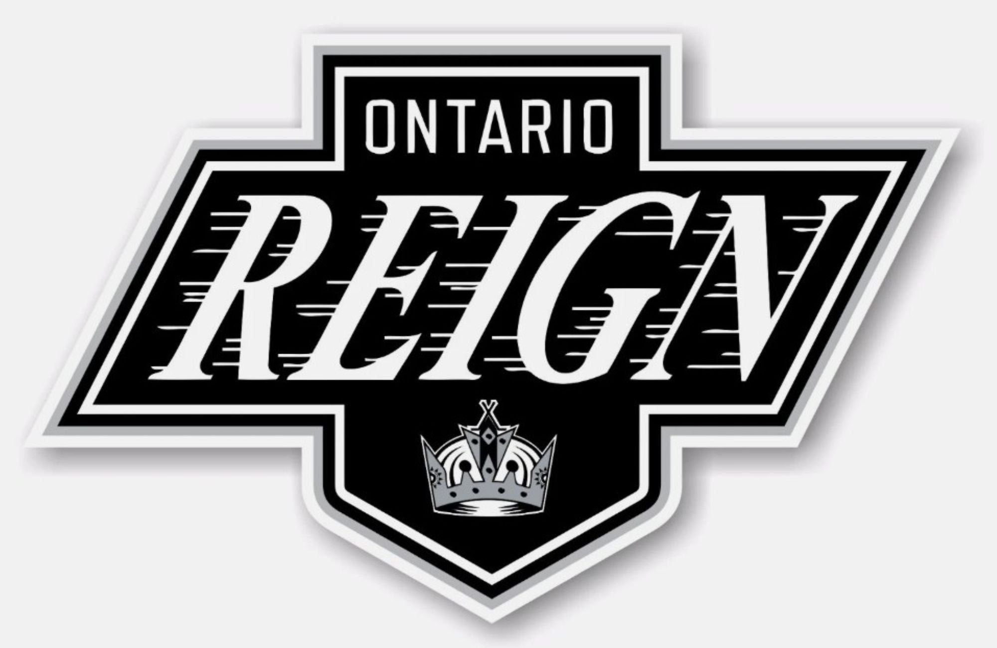 Ontario Reign 3 Inch Static Cling, Full Clear Adhesive Backing, Primary Logo, Easy Peel and Stick Application, Removable and Reusable, Officially Licensed