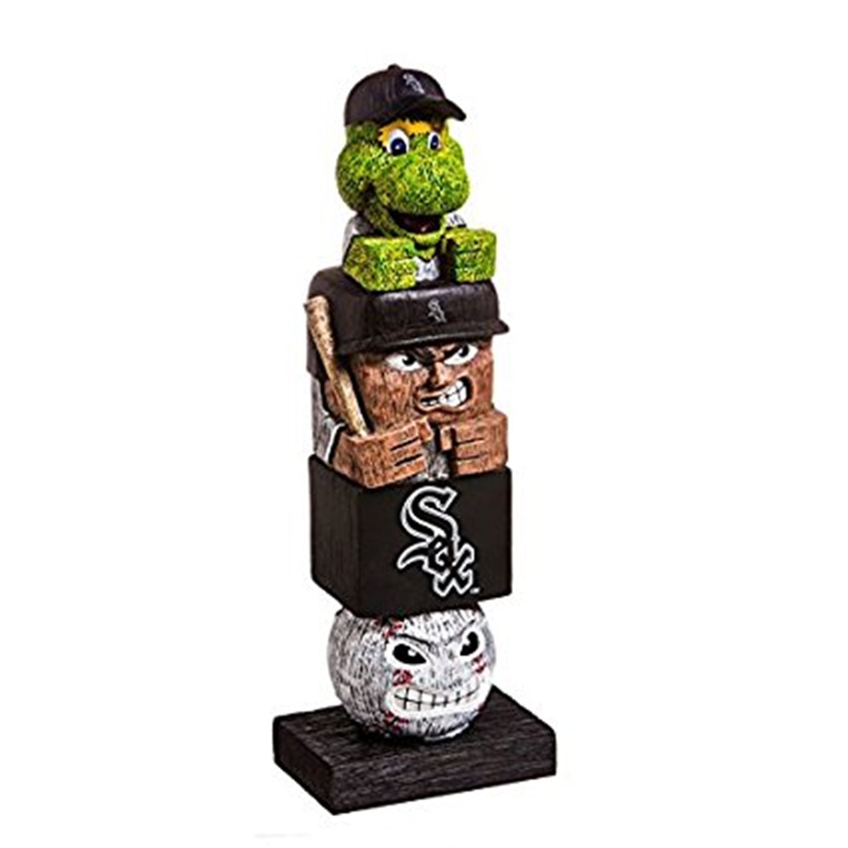 Chicago White Sox Team Garden Statue Tiki Tiki Totem, Hand Crafted Resin, 16 Inch Tall, Indoor Outdoor Decorative Mascot Figure, Officially Licensed