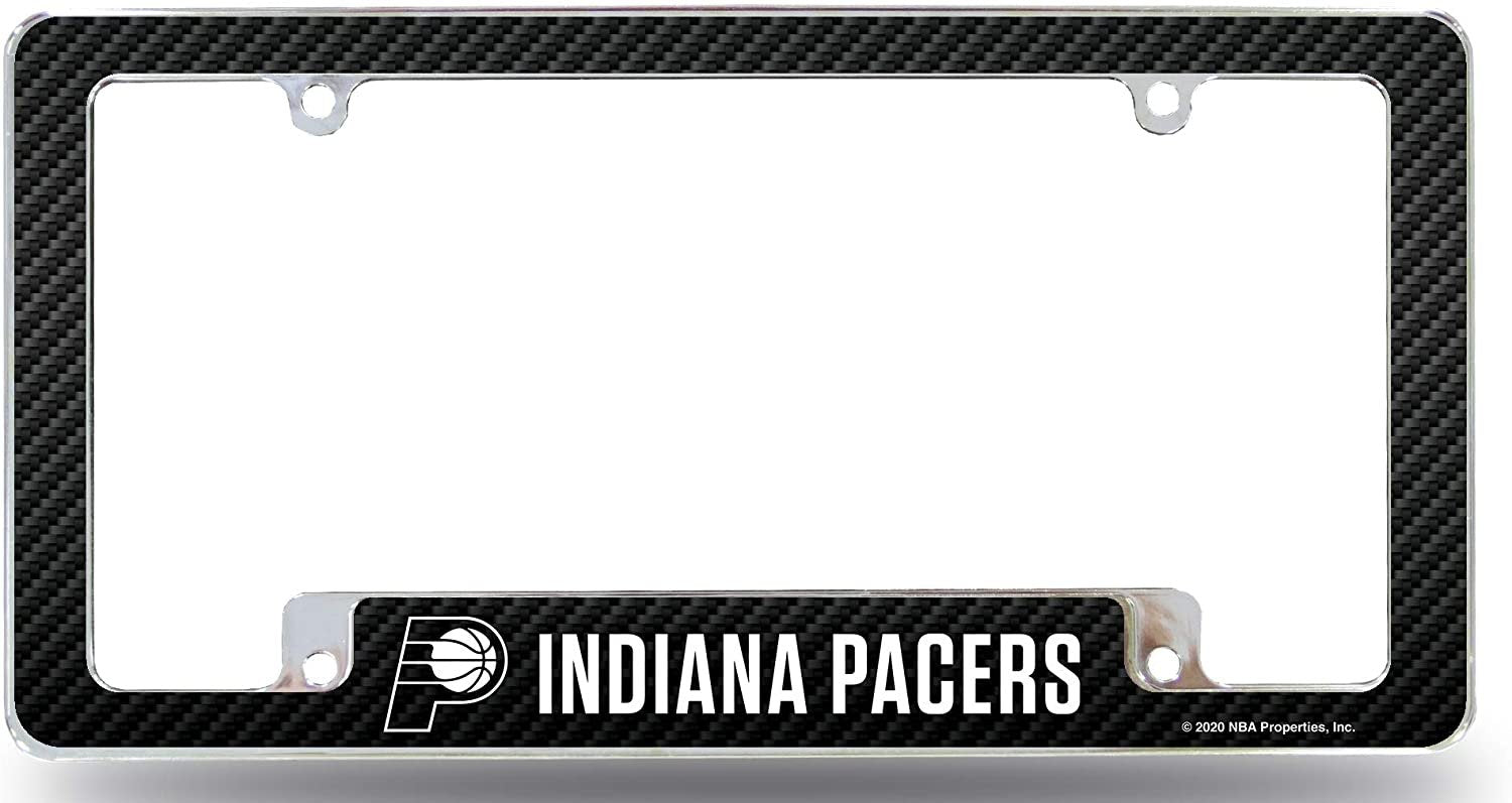 Indiana Pacers Metal License License Plate Frame Tag Cover, Carbon Fiber Style, 12x6 Inch