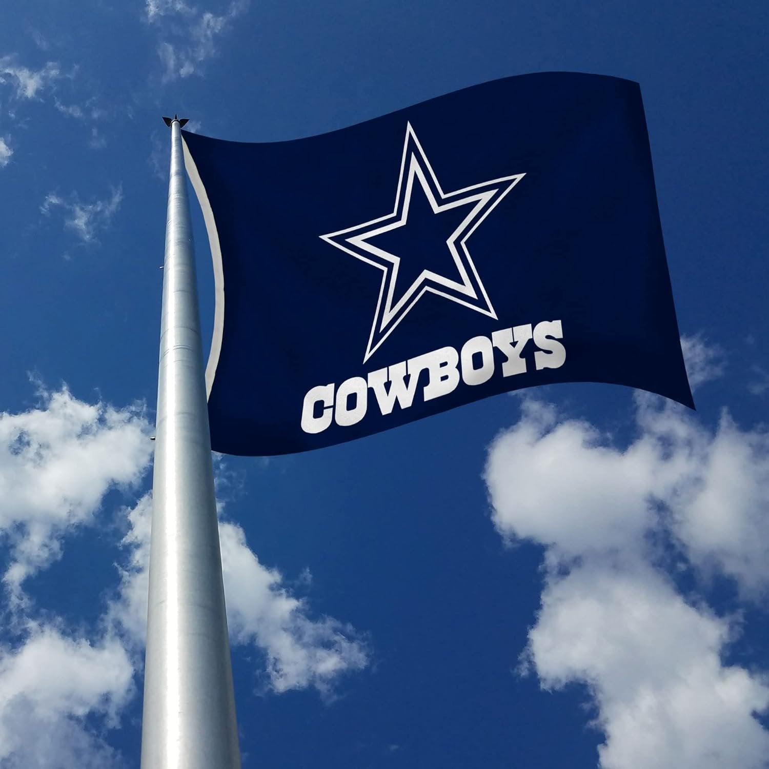 Rico Industries NFL Dallas Cowboys Navy&Star 3' x 5' Banner Flag 3' x 5' Banner Flag Single Sided - Indoor or Outdoor - Home Décor
