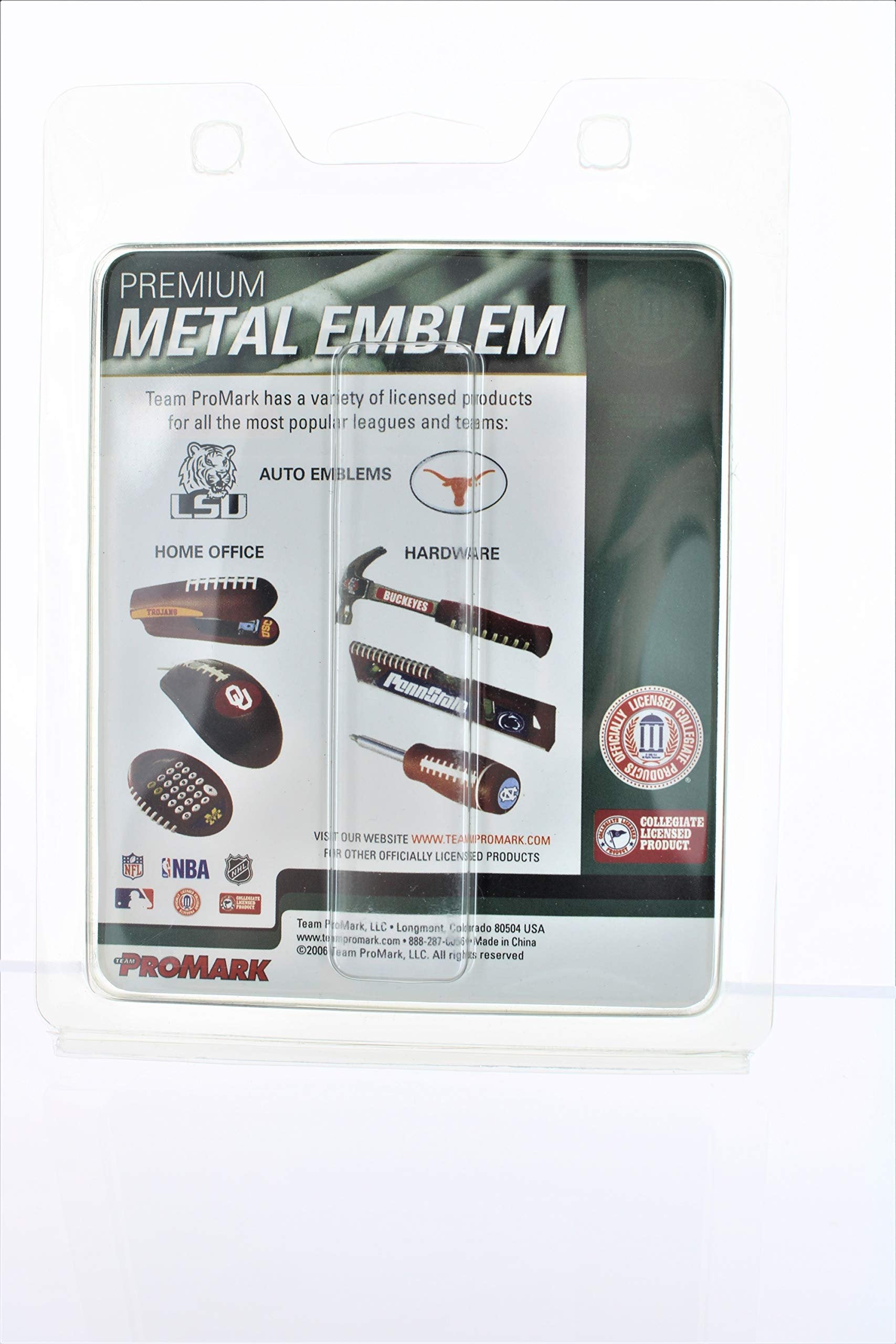 Texas Tech University Red Raiders Ultra Premium Solid Metal Auto Emblem, Raised Die Cut, Red Accent, Adhesive Backing, Officially Licensed