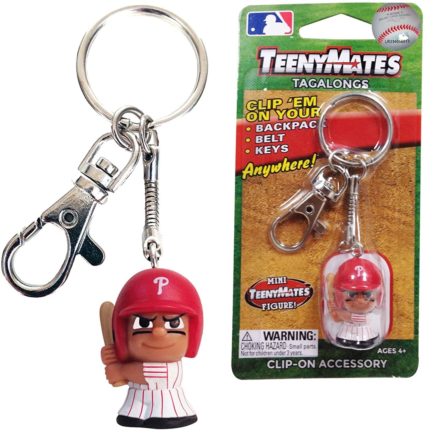 Party Animal Philadelphia Phillies Teeny Mates Keychain Tag Along Figure Baseball