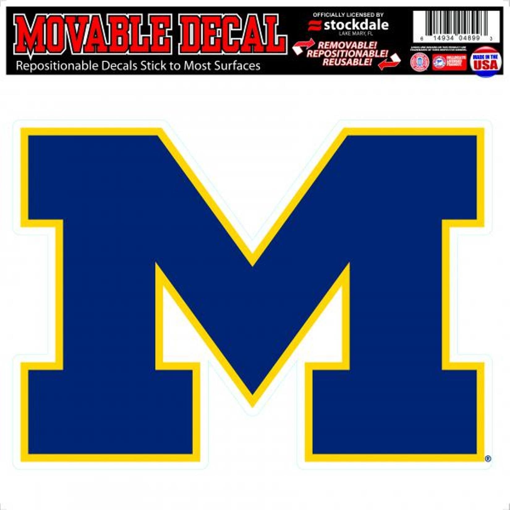 University of Michigan Wolverines 12 Inch Decal Sticker, Primary Logo Design, Vinyl, Die Cut, Auto Home