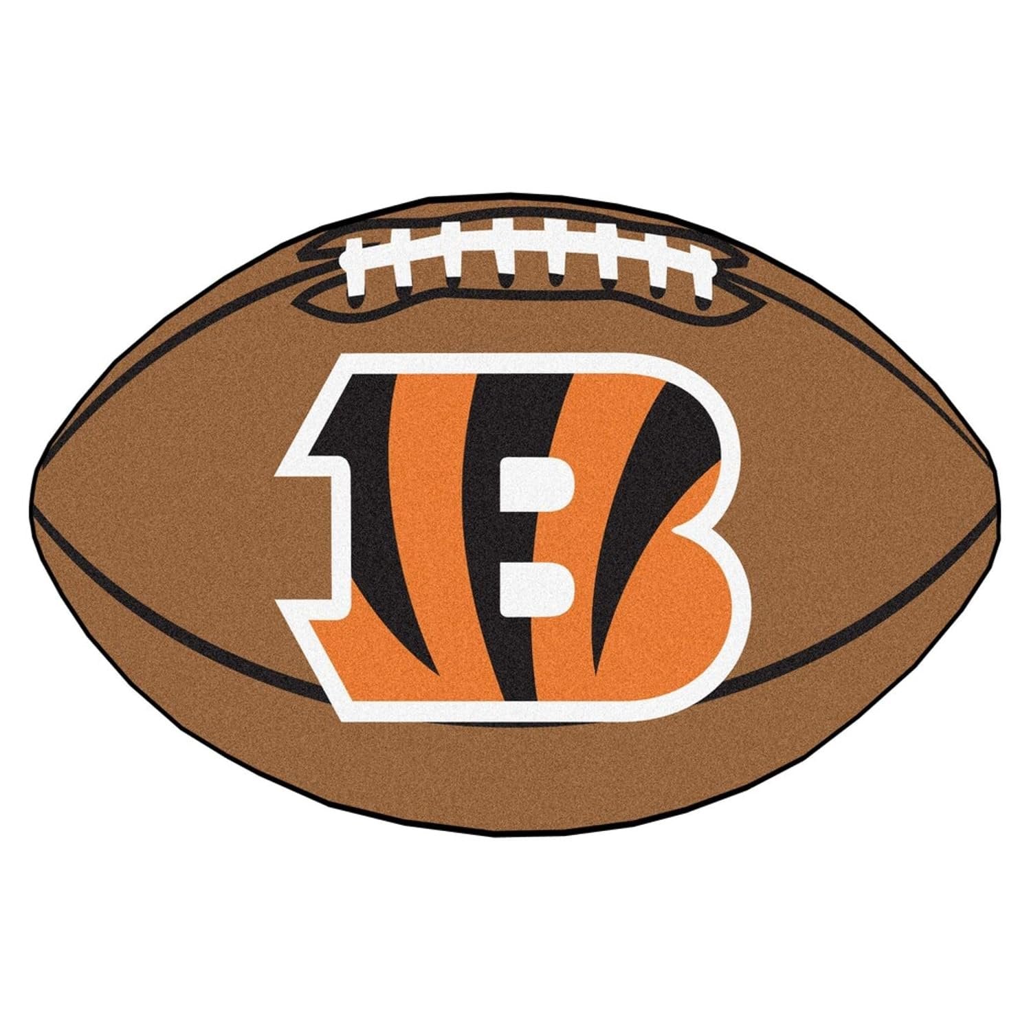 Cincinnati Bengals Floor Mat Area Rug, 32x20 Inch, Football Design, Nylon, Anti-Skid Backing, Officially Licensed