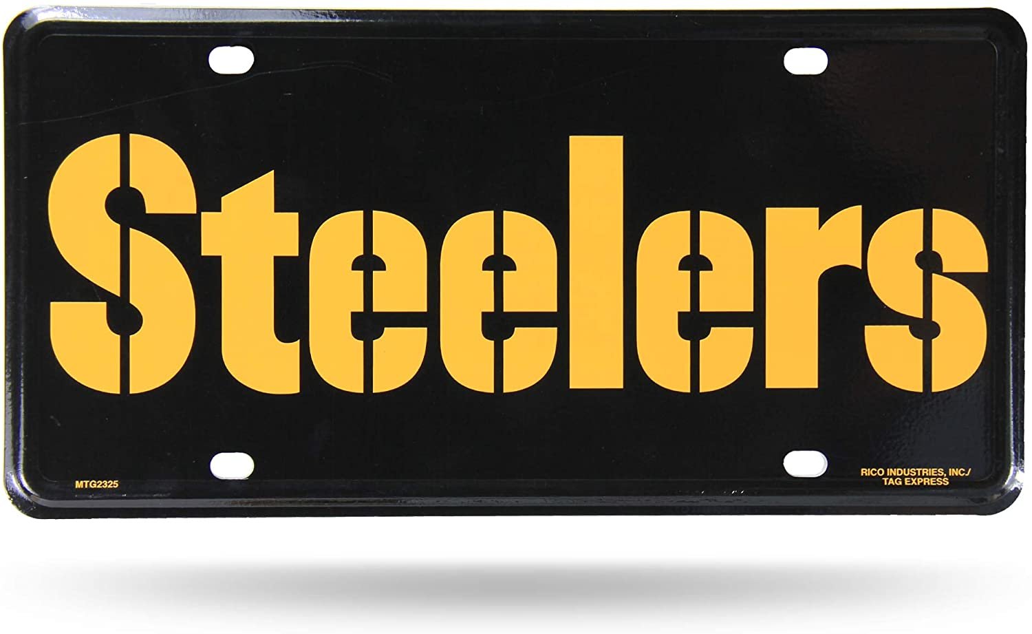 Pittsburgh Steelers Metal Auto Tag License Plate, Team Name Design, 12x6 Inch