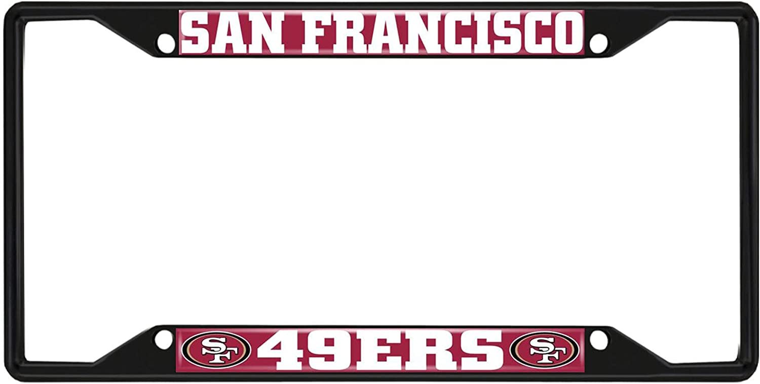 FANMATS 31372 San Francisco 49ers Metal License Plate Frame Black Finish
