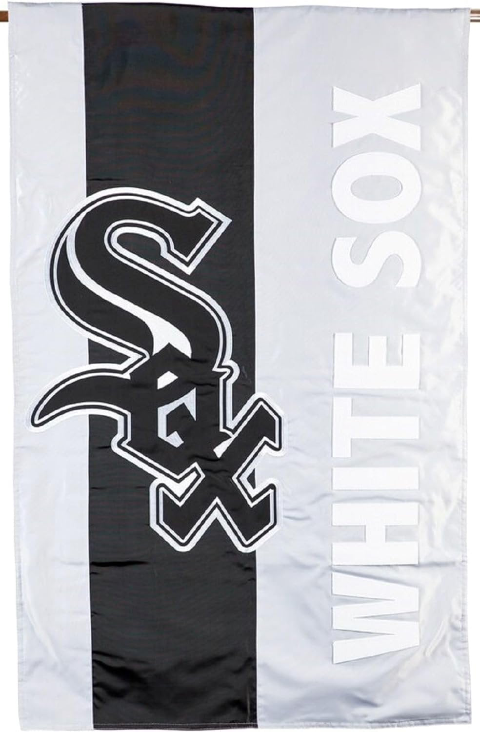Chicago White Sox Premium Double Sided Vertical House Banner Flag, Embellished Design, Embroidered, 28x44 Inch, Officially Licensed
