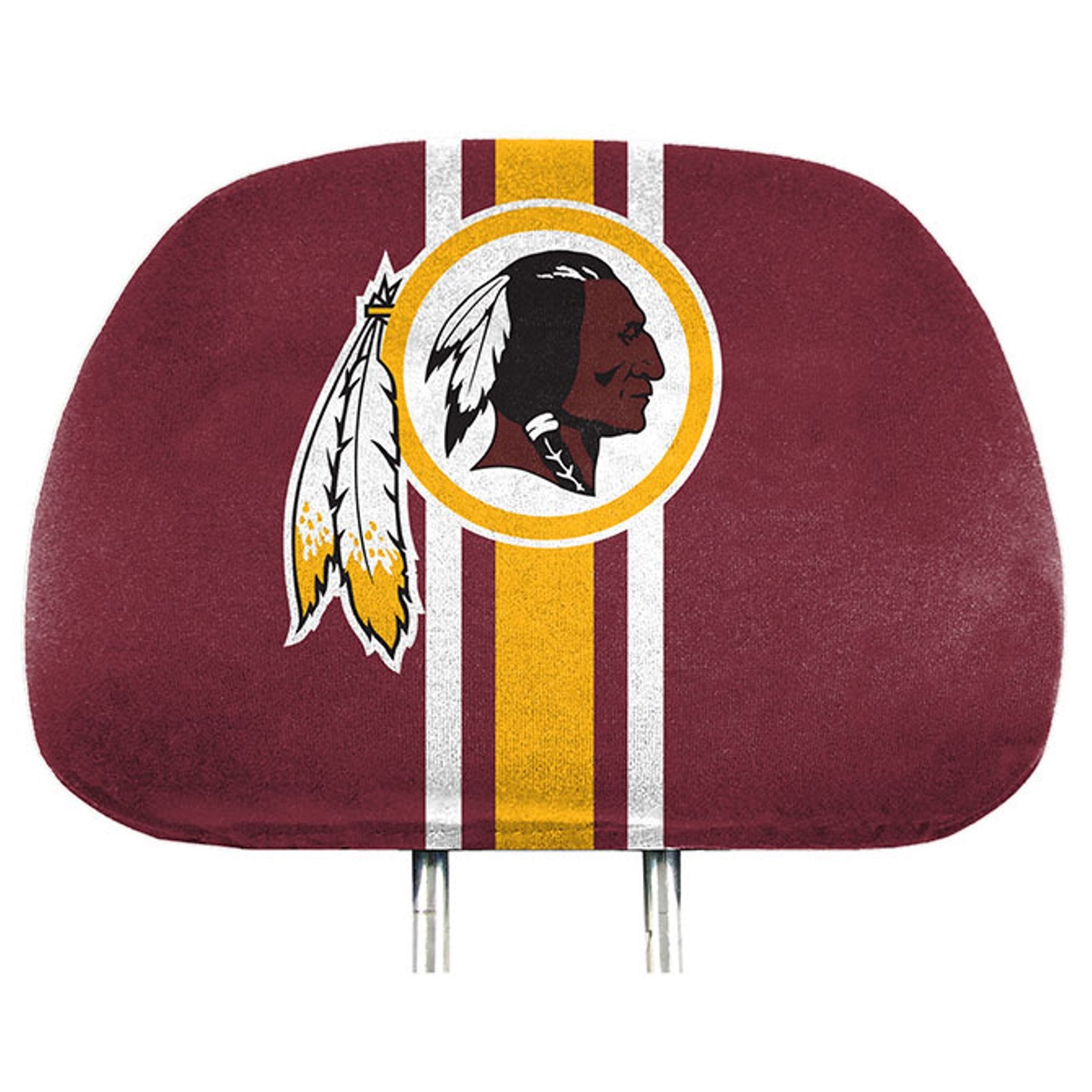 Washington Commanders Redskins Retro Logo Pair of Auto Headrest Covers, Full Color, Elastic, 14x10 Inch, Officially Licensed