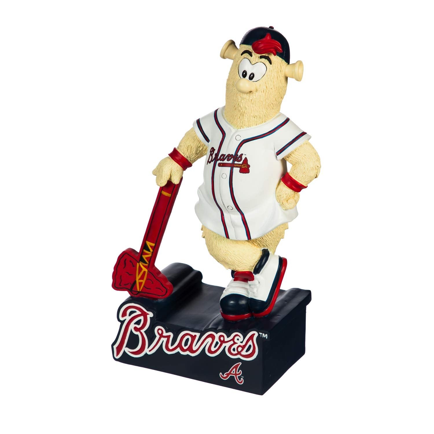 Atlanta Braves Team Mascot Garden Statue, Hand Painted Resin, 12 Inch, Indoor Outdoor Decorative Sports Mascot, Officially Licensed