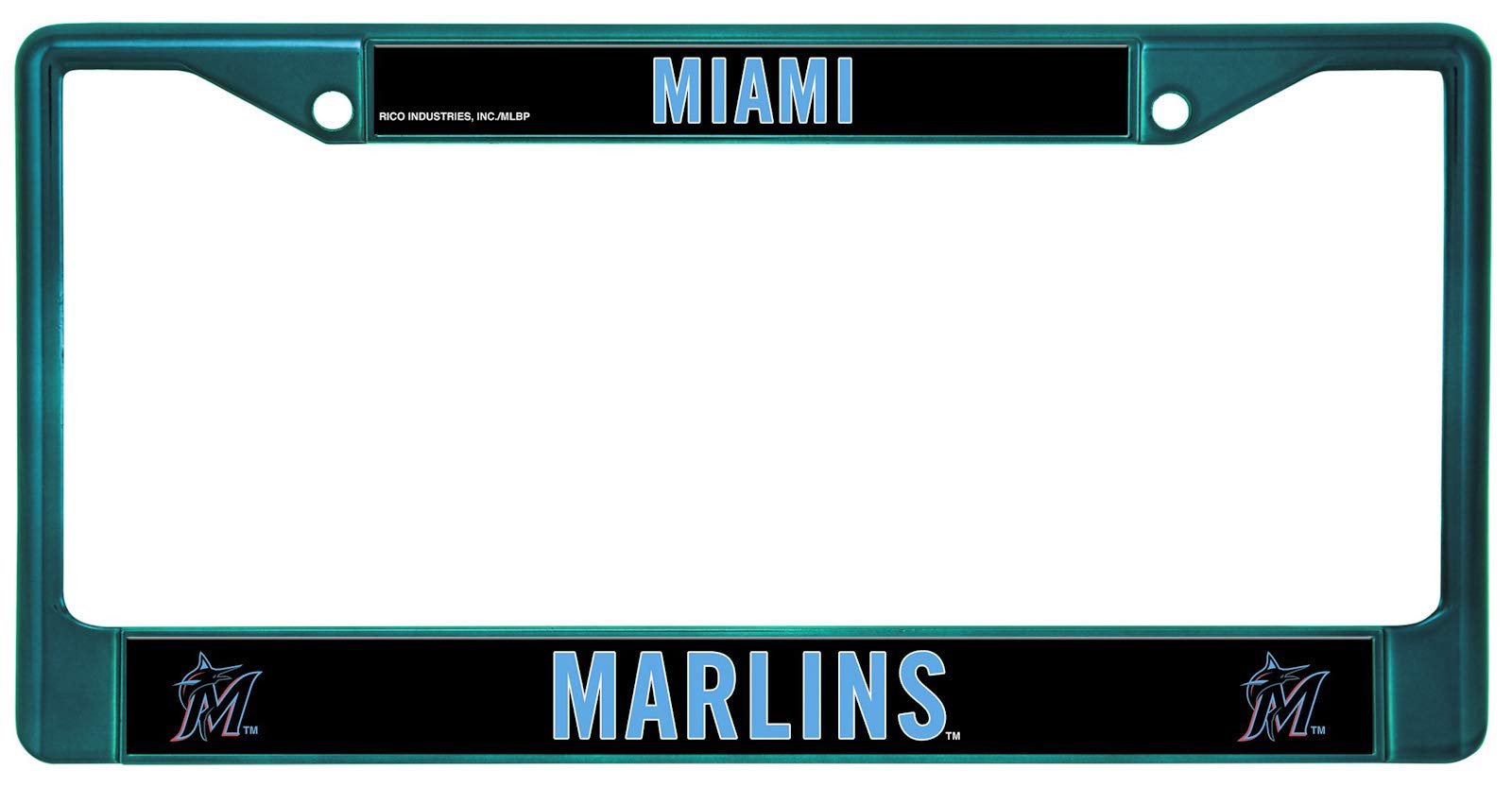 Miami Marlins Premium Metal License Plate Frame Chrome Tag Cover, 12x6 Inch