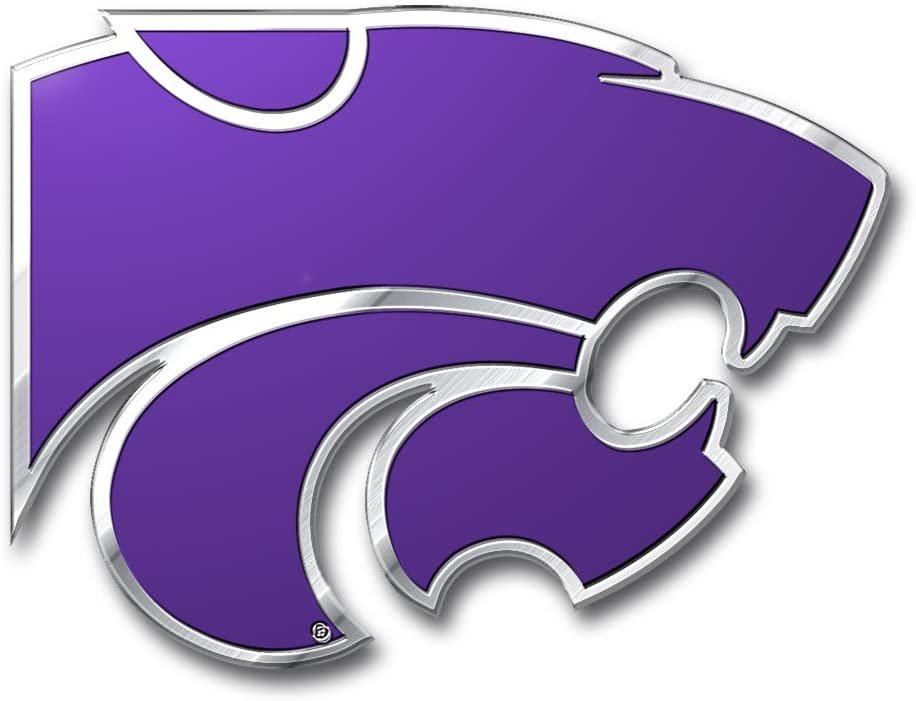 Kansas State University Wildcats Auto Emblem, Aluminum Metal, Embossed Team Color, Raised Decal Sticker, Full Adhesive Backing