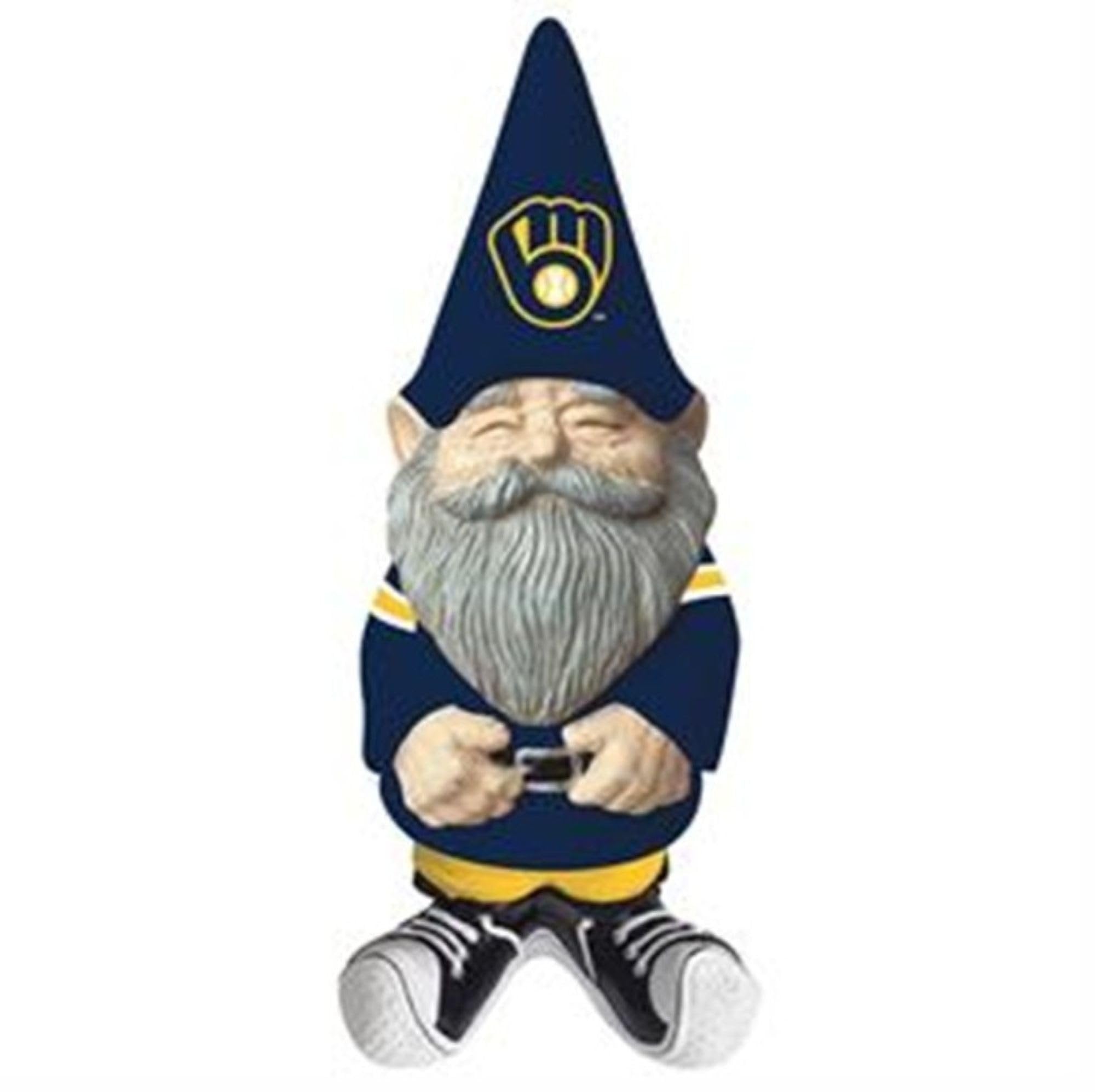 Milwaukee Brewers Garden Gnome, 11 Inch Hand Painted Resin Statue, Indoor Outdoor Decor, Officially Licensed
