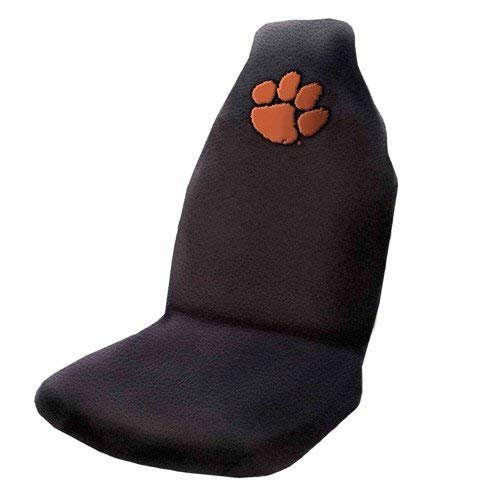 Clemson university Tigers Premium Embroidered Black Auto Bucket Seat Cover, 48x20 Inch, Elastic