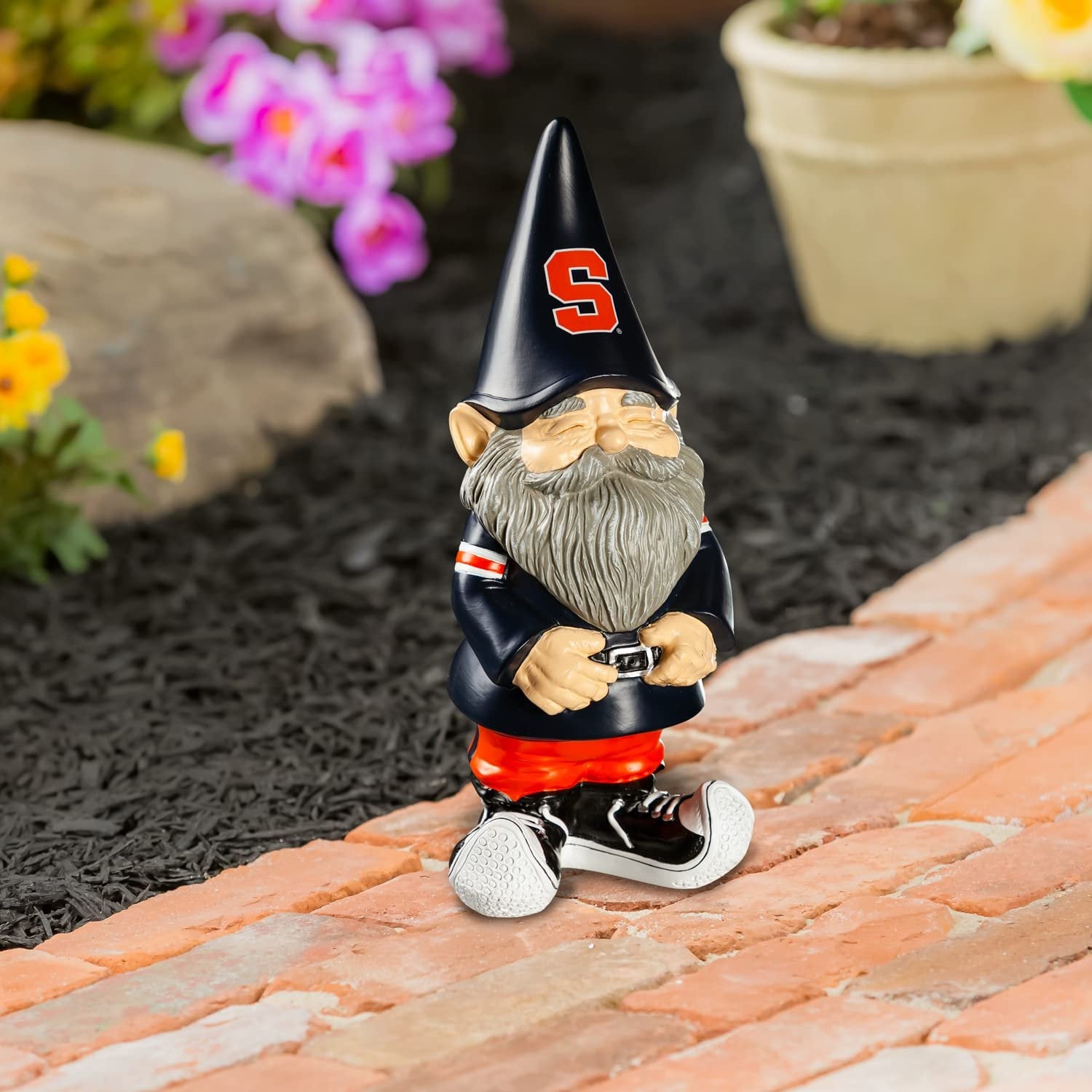 Syracuse University Orange Garden Gnome, 11 Inch Hand Painted Resin Statue, Indoor Outdoor Decor, Officially Licensed