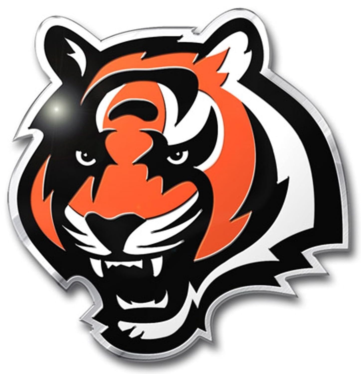 Cincinnati Bengals Premium Raised Aluminum Metal Color Auto Emblem Decal Badge, Full Adhesive Backing, Officially Licensed