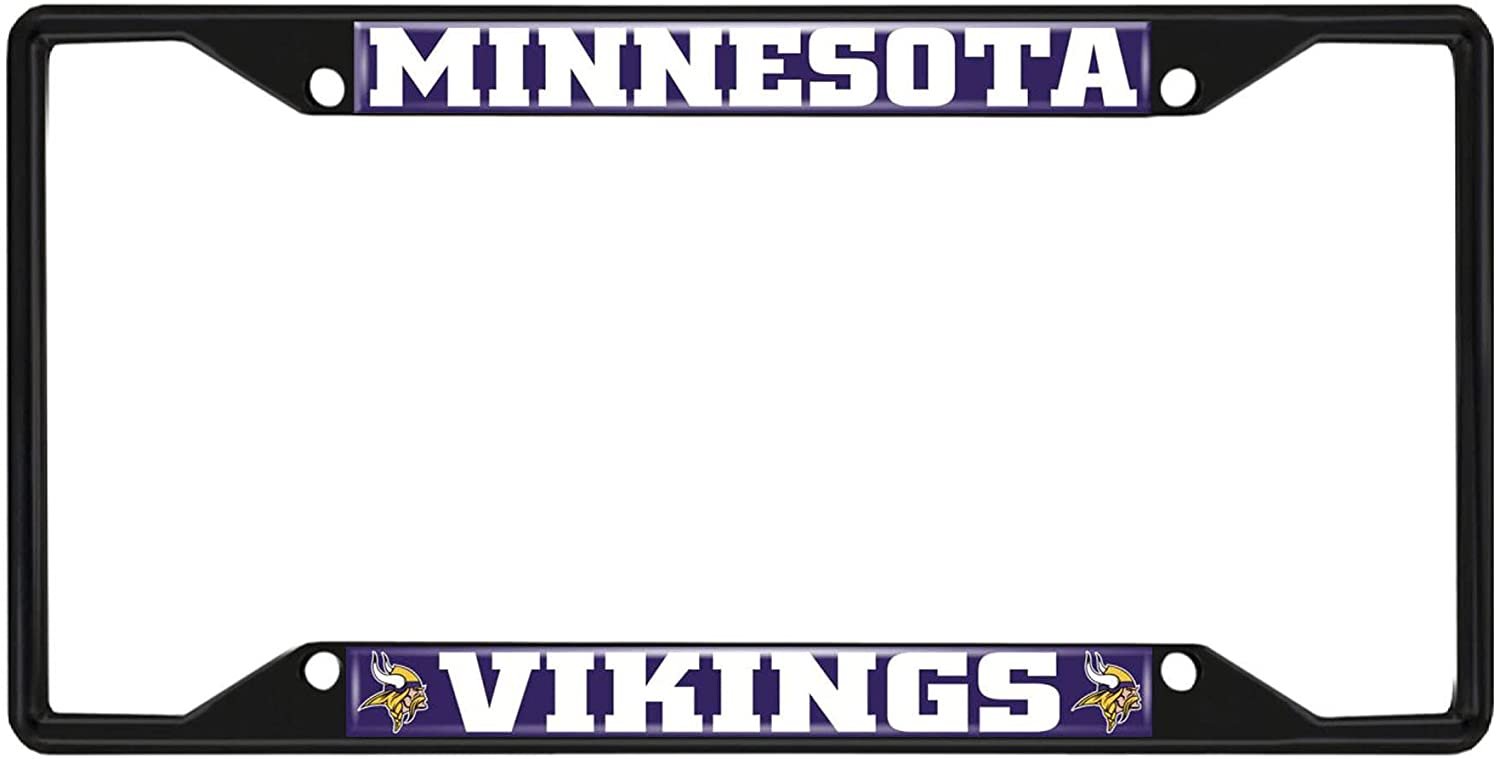 FANMATS 31365 Minnesota Vikings Metal License Plate Frame Black Finish