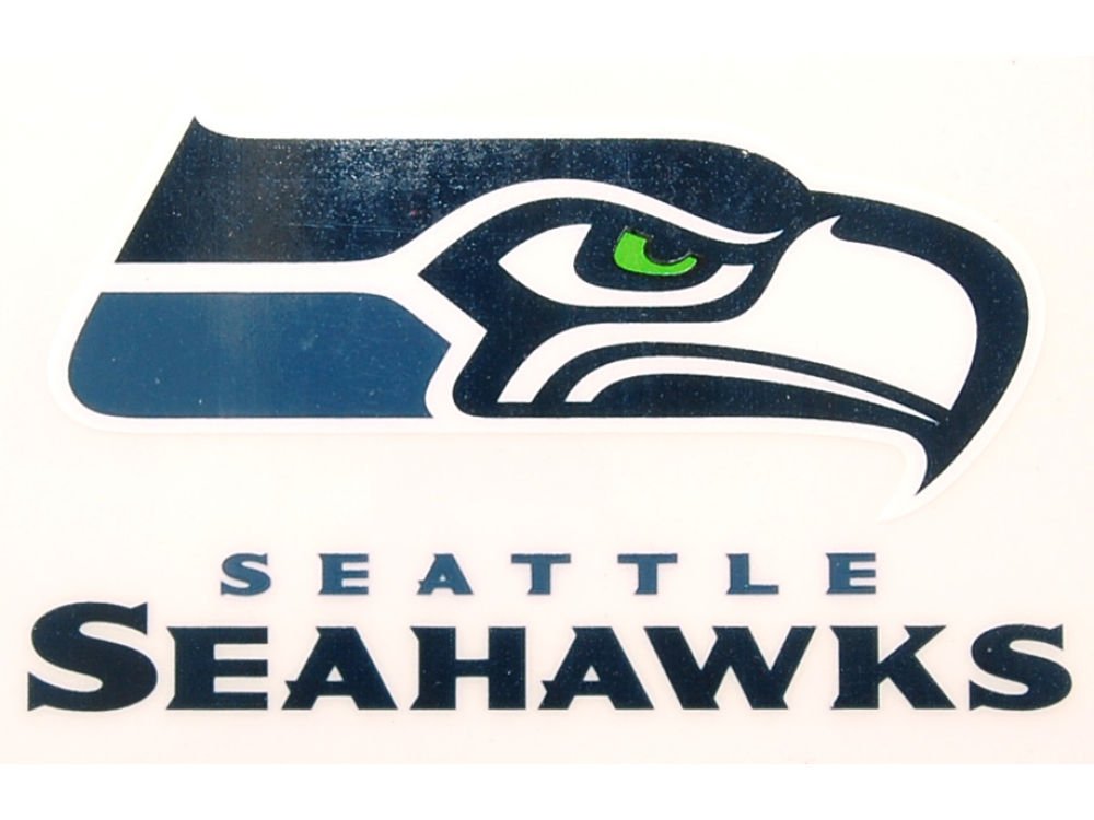 Seattle Seahawks 3 Inch Static Cling, Full Clear Adhesive Backing, Easy Peel and Stick Application, Removable and Reusable, Officially Licensed, Made in the USA