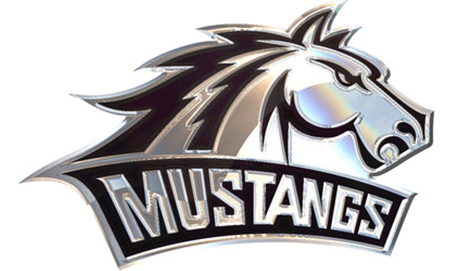 Western New Mexico University Mustangs Premium Solid Metal Raised Auto Emblem Shape Cut Adhesive Backing, Officially Licensed