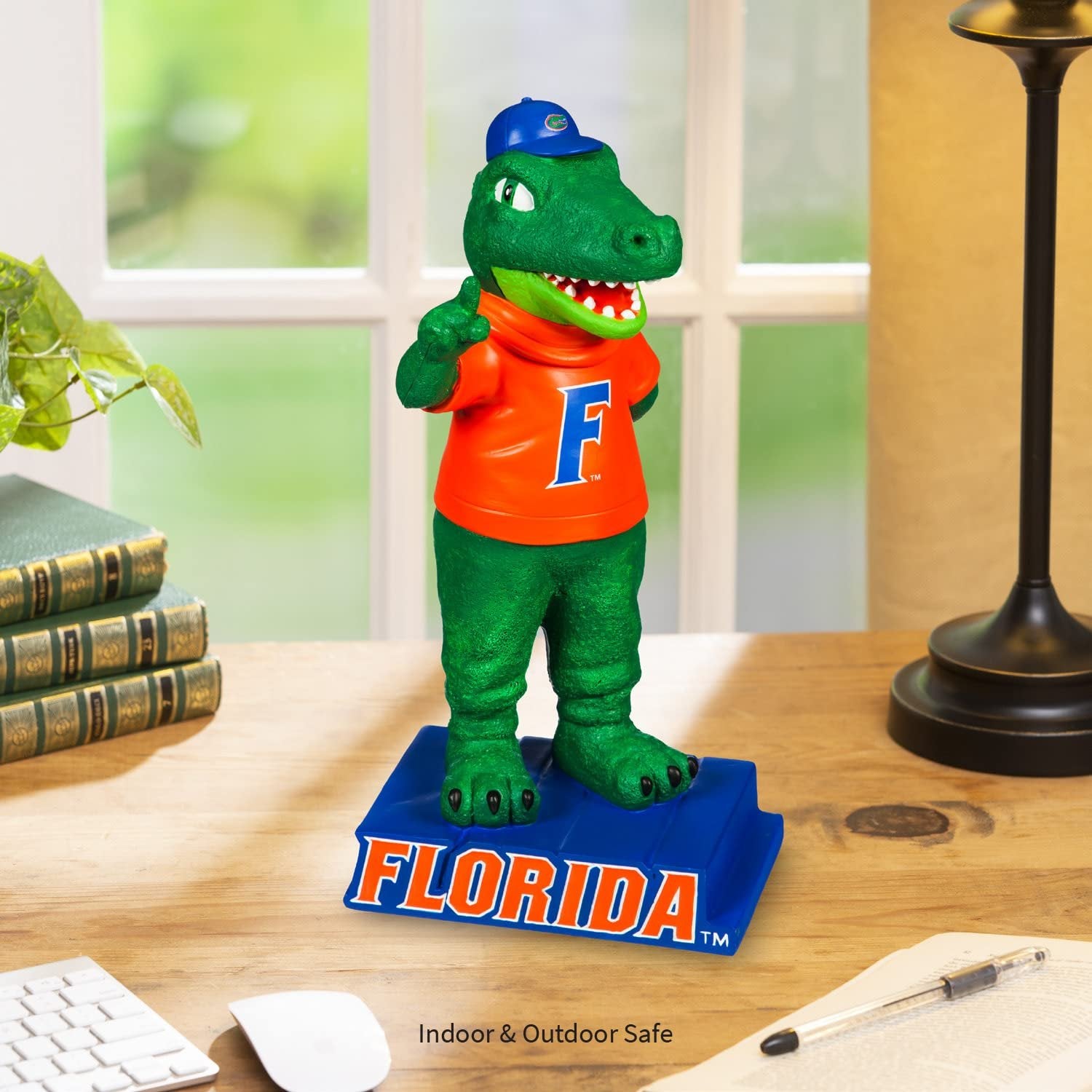 University of Florida Gators Team Mascot Garden Statue, Hand Painted Resin, 12 Inch, Indoor Outdoor Decorative Sports Mascot, Officially Licensed