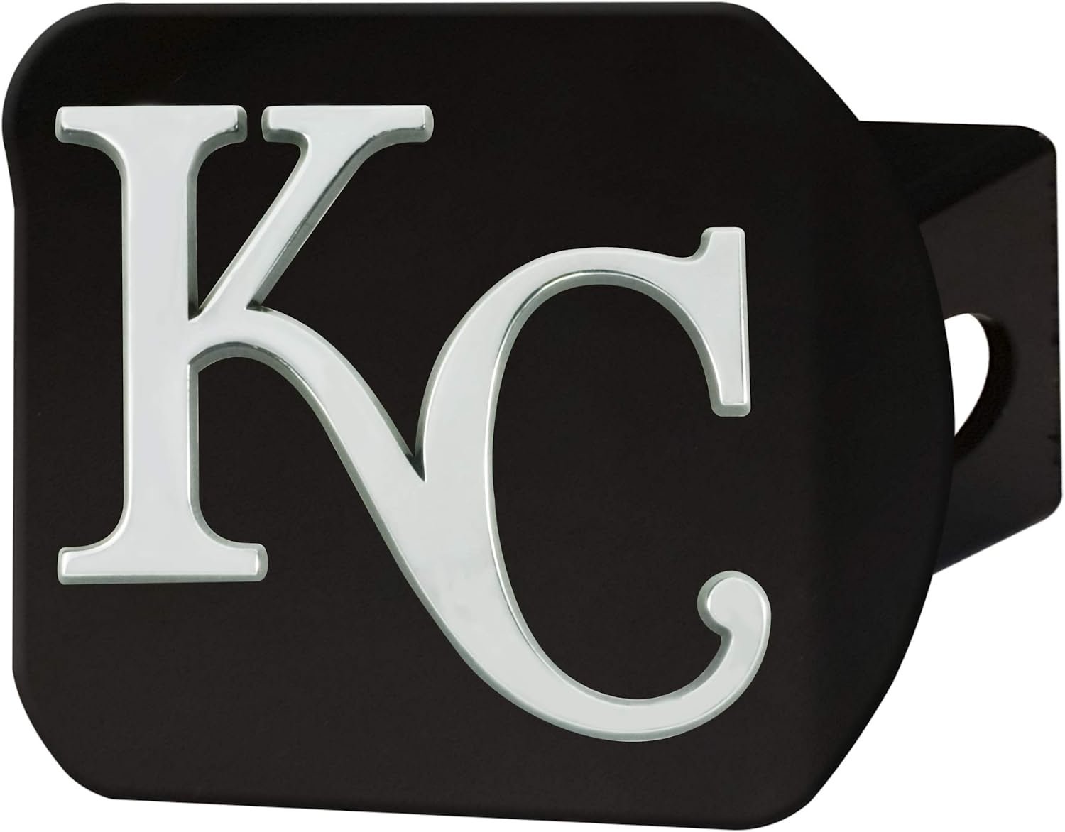 Kansas City Royals Solid Metal Hitch Cover, Black, 2" Square Type III Hitch Cover