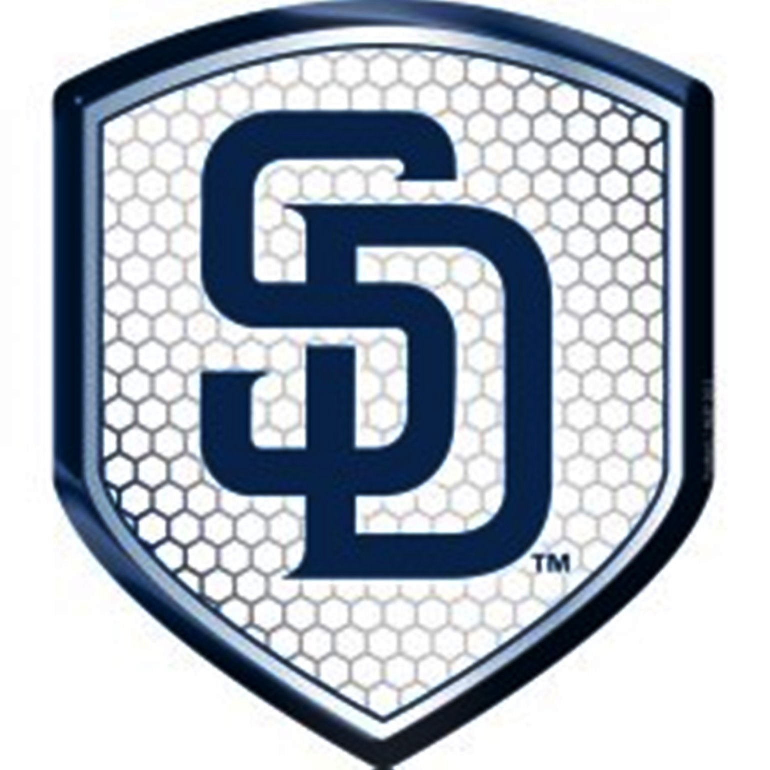 San Diego Padres High Intensity Reflector Decal Sticker, Shield Design, 2.5x3.5 Inch, Full Adhesive Backing, Officially Licensed, Made in the USA