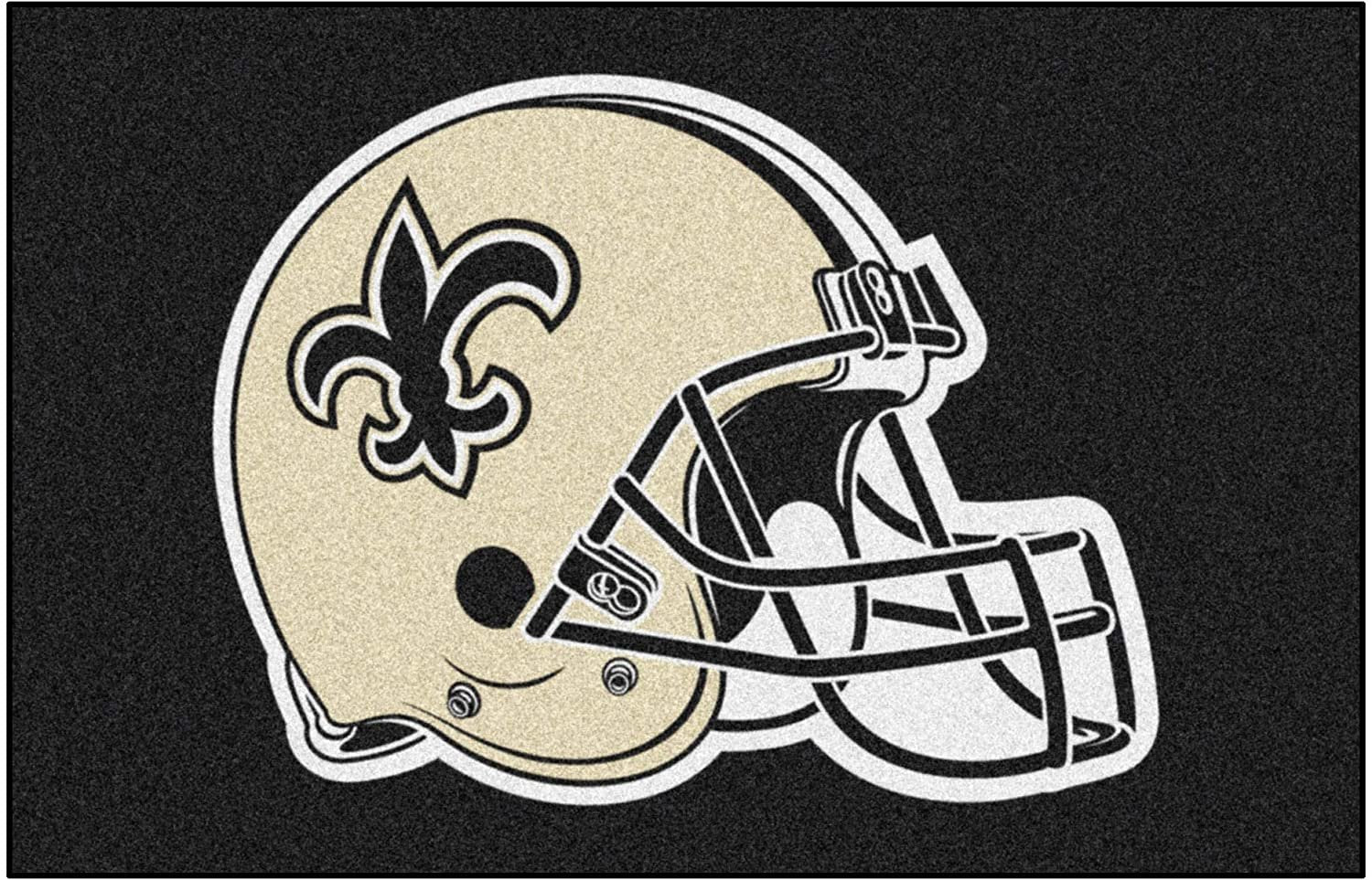 New Orleans Saints Floor Mat Area Rug, 20x30 Inch, Nylon, Anti-Skid Backing