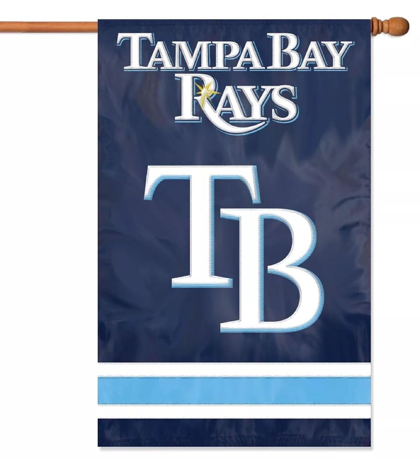 Tampa Bay Rays Premium Double Sided Vertical Banner Flag, Embroidered Applique, 28x44 Inch, Nylon, Officially Licensed