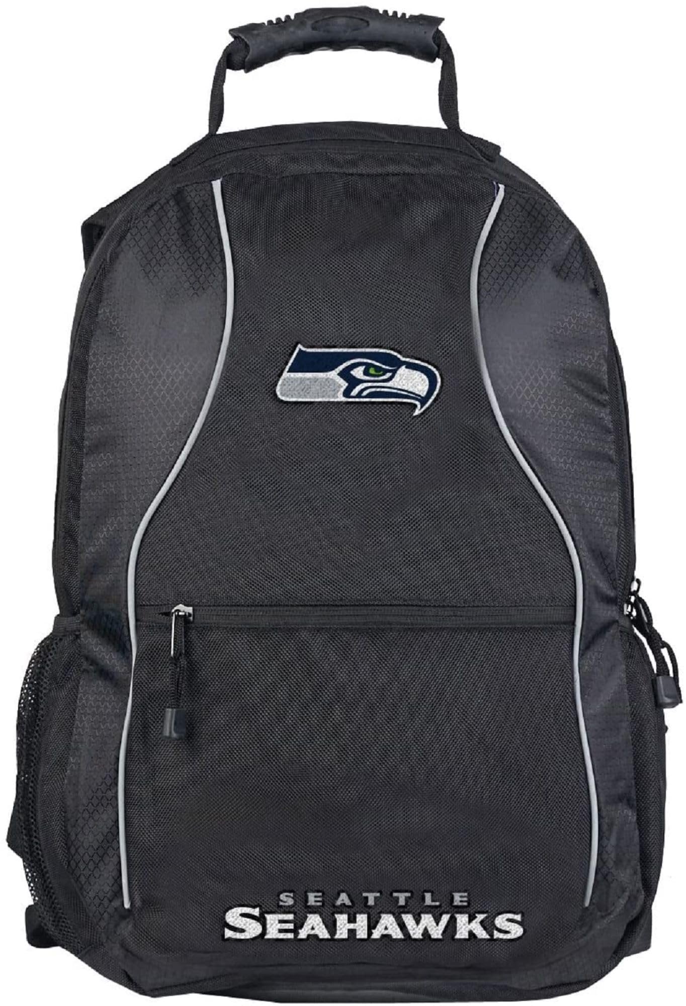 Seattle Seahawks Premium Backpack, Phenom Elite Design, Embroidered Logo, Heavy Duty, Adult 19x12x8 Inch, Officially Licensed
