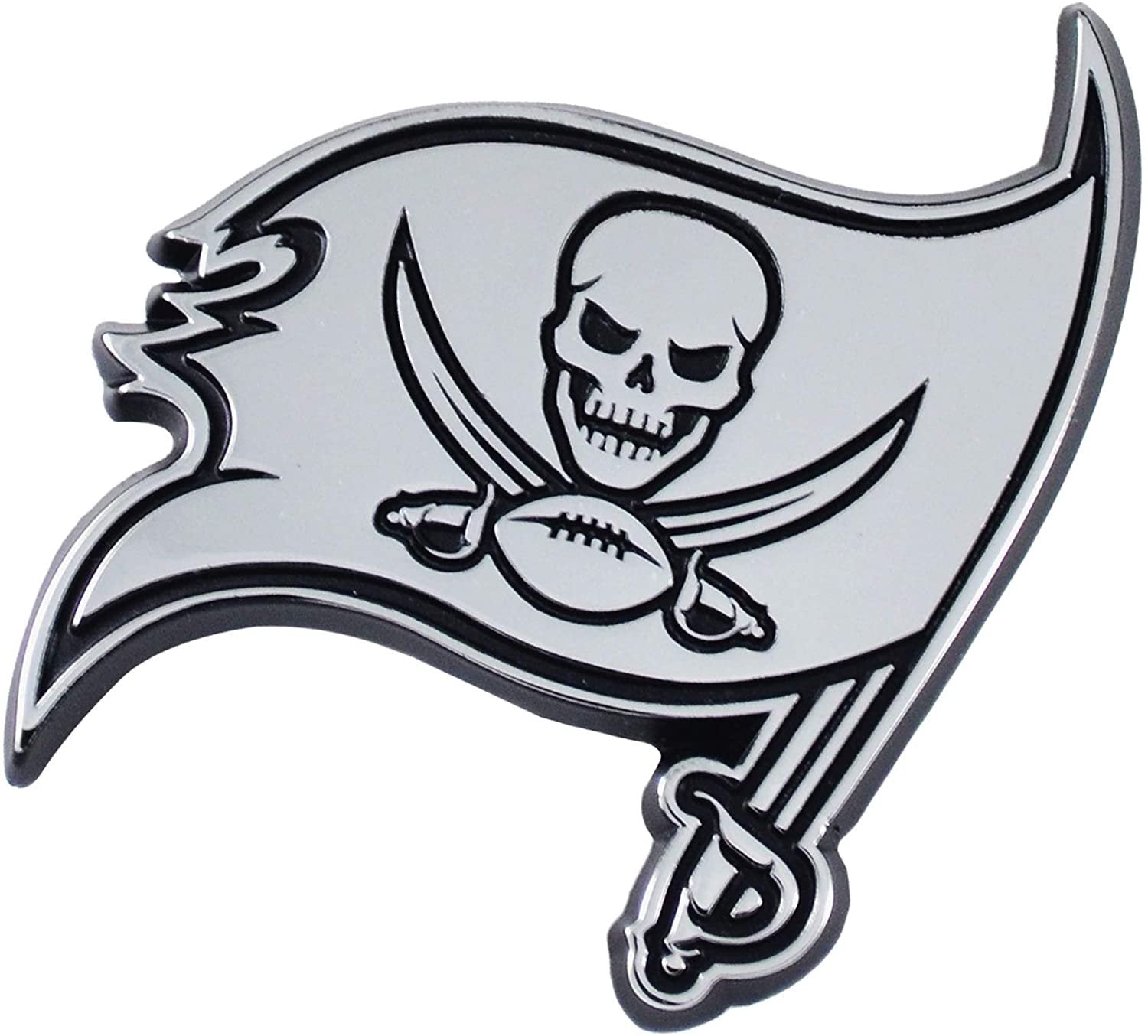 Tampa Bay Buccaneers Solid Metal Raised Auto Emblem Decal Adhesive Backing